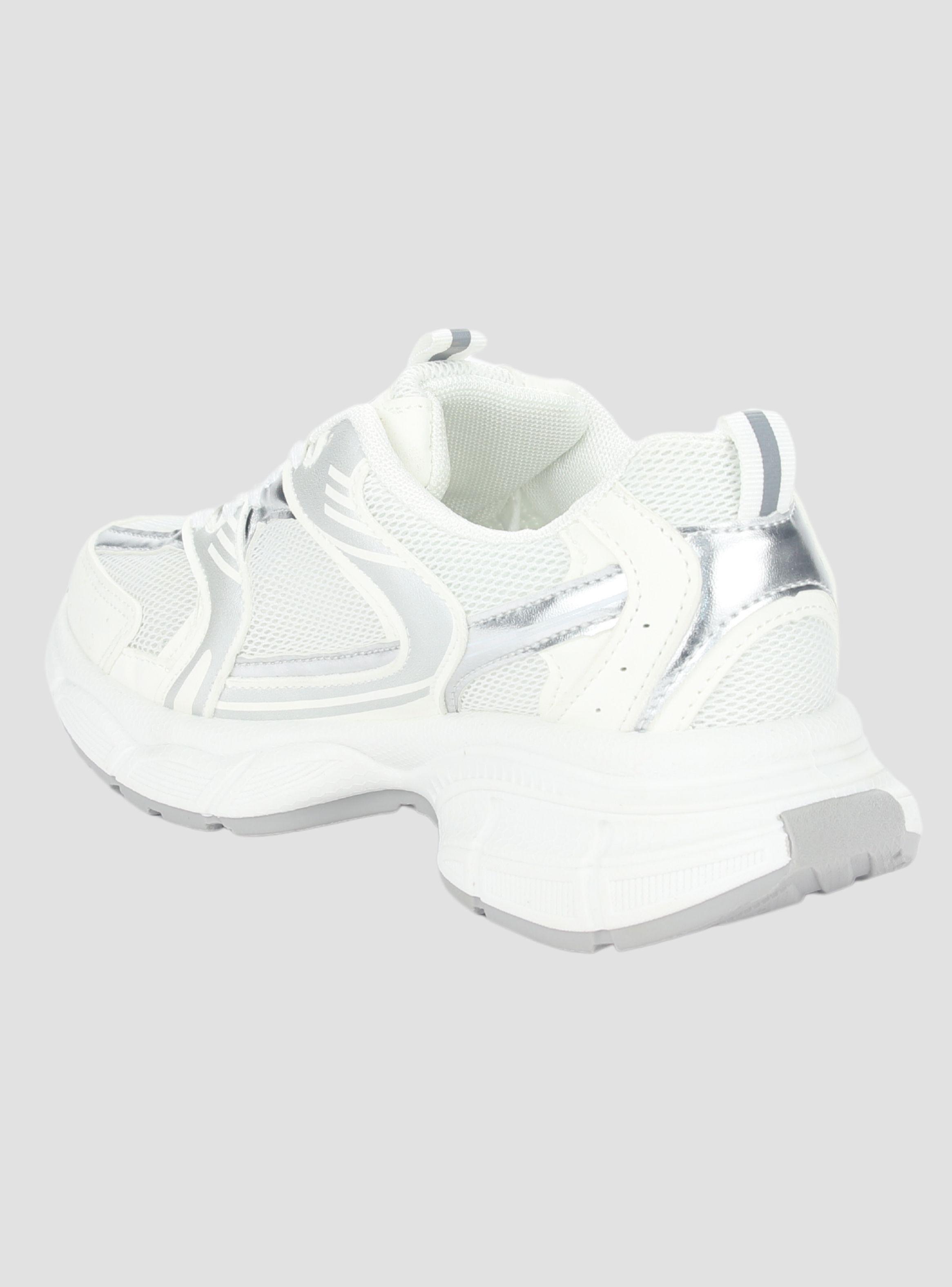 Zapatilla Chalada Mujer New-5 Blanco Plata Urbano-3