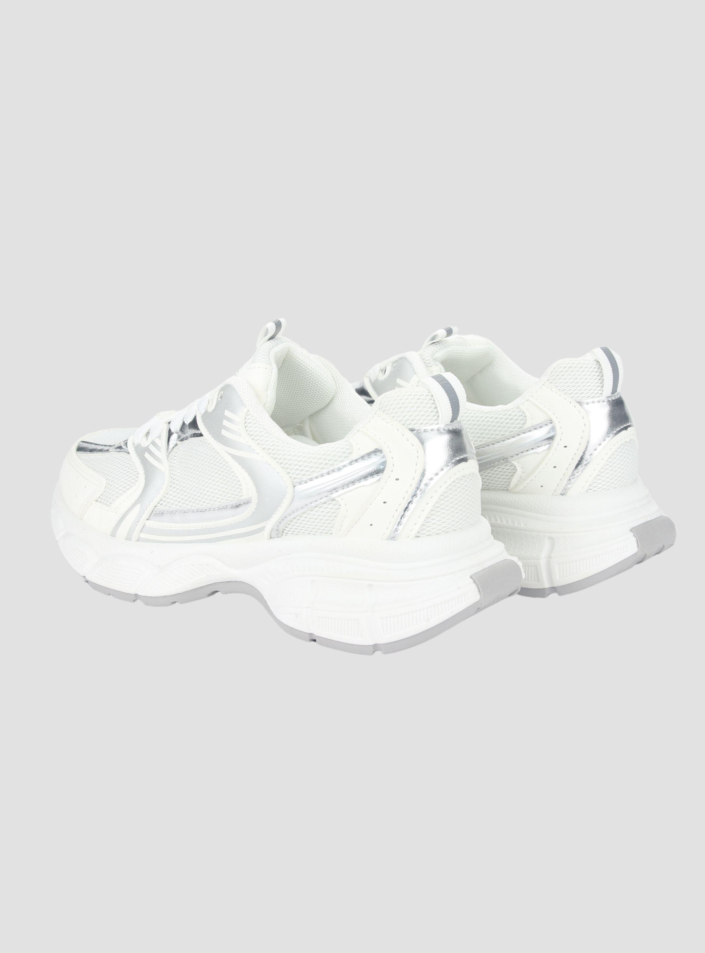 Zapatilla Chalada Mujer New-5 Blanco Plata Urbano-5