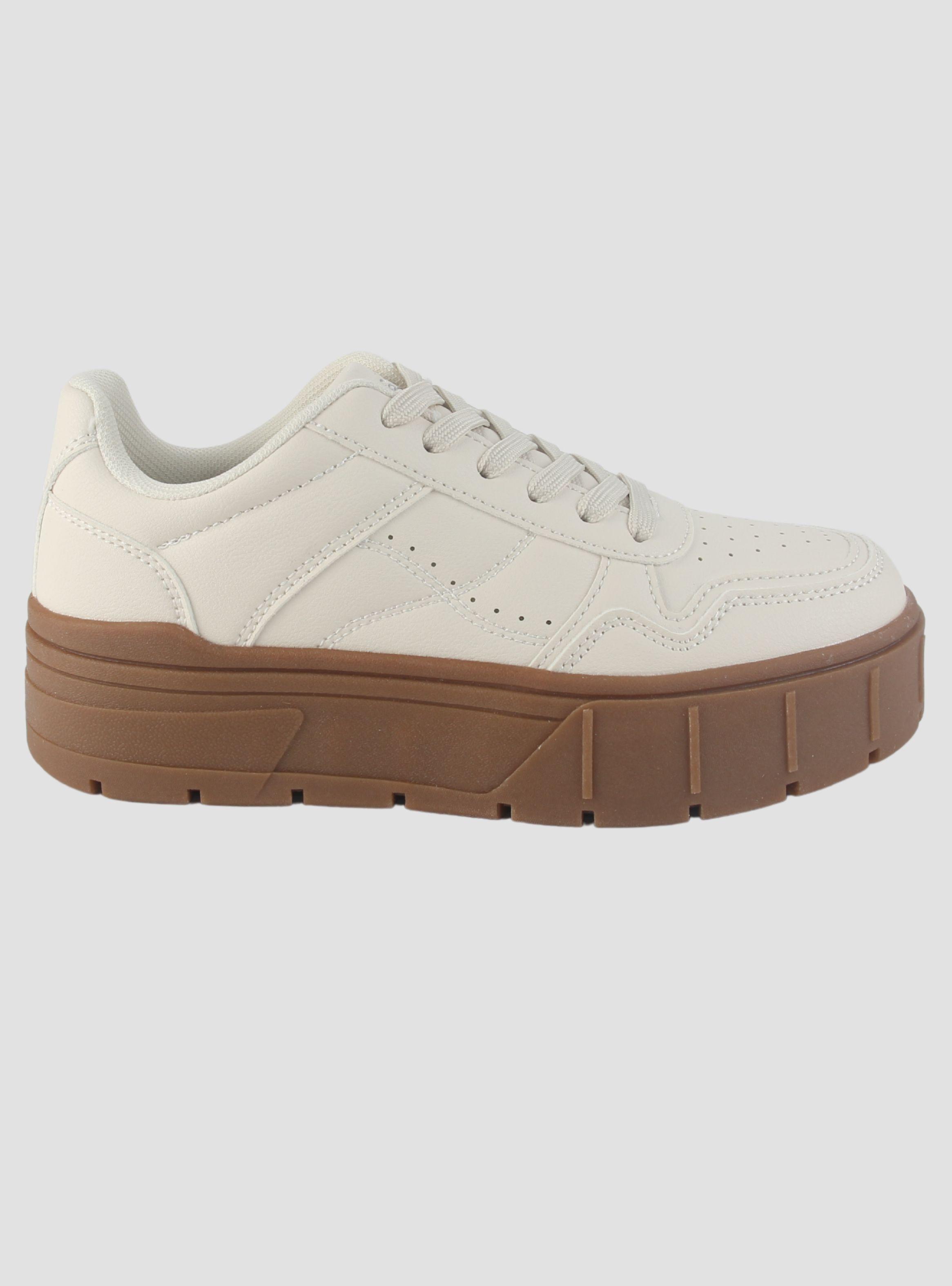 Zapatilla Chalada Mujer Troya-4 Beige Urbano-0