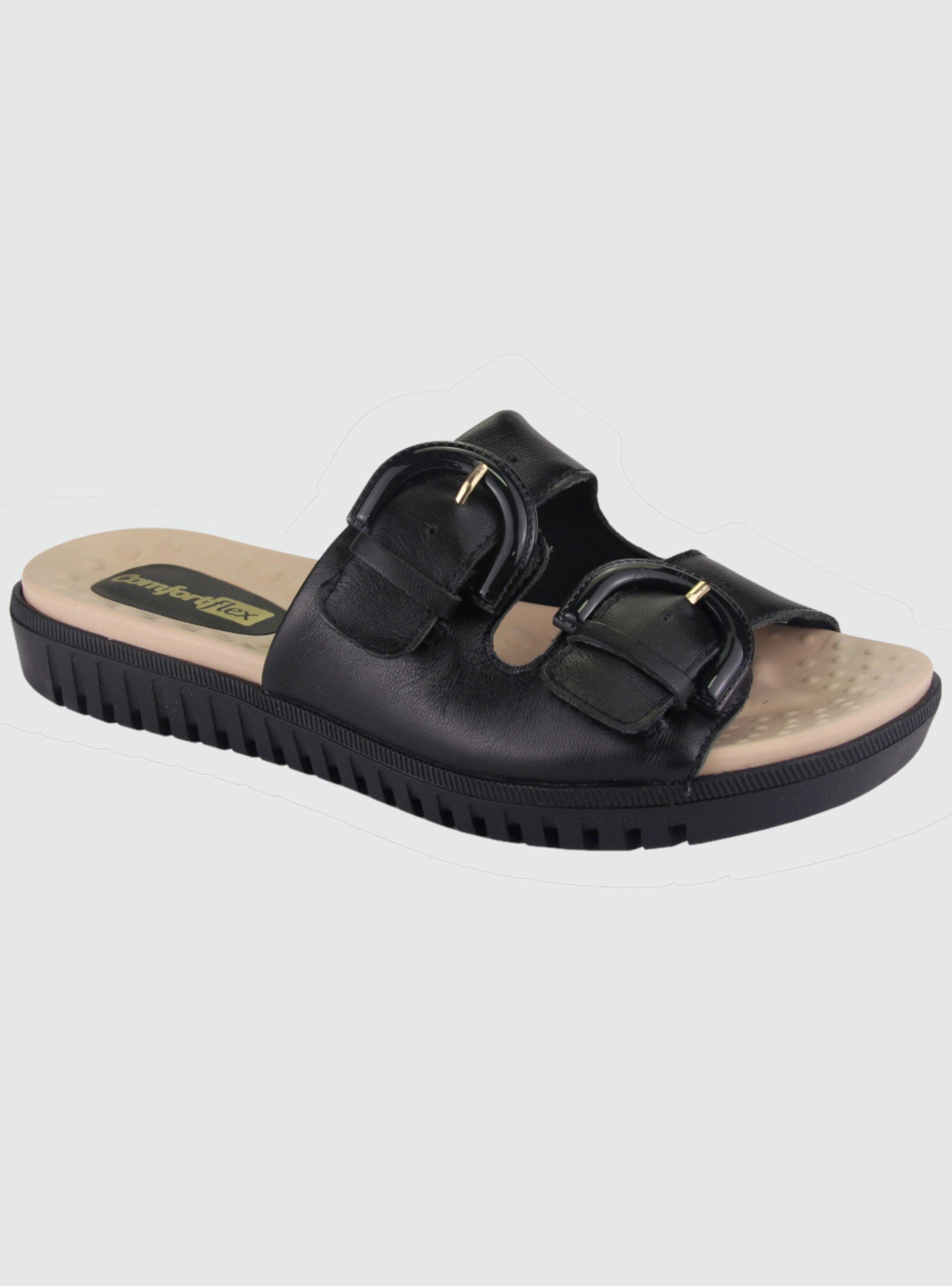 Sandalia Comfortflex Mujer 2145304 Negro Moda-0
