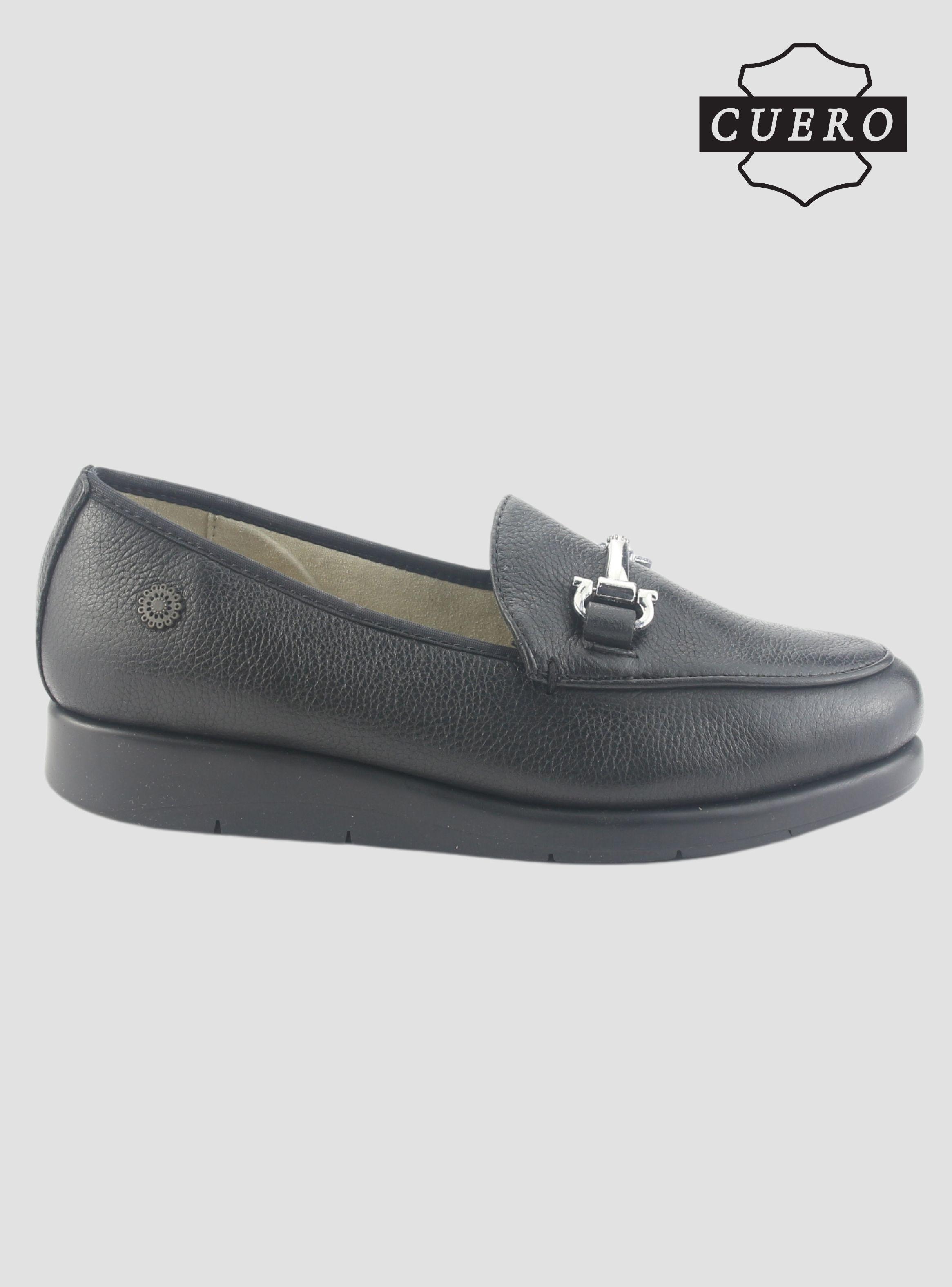 Mocasin de Cuero Chalada Mujer Celsa-1 Negro Casual-1