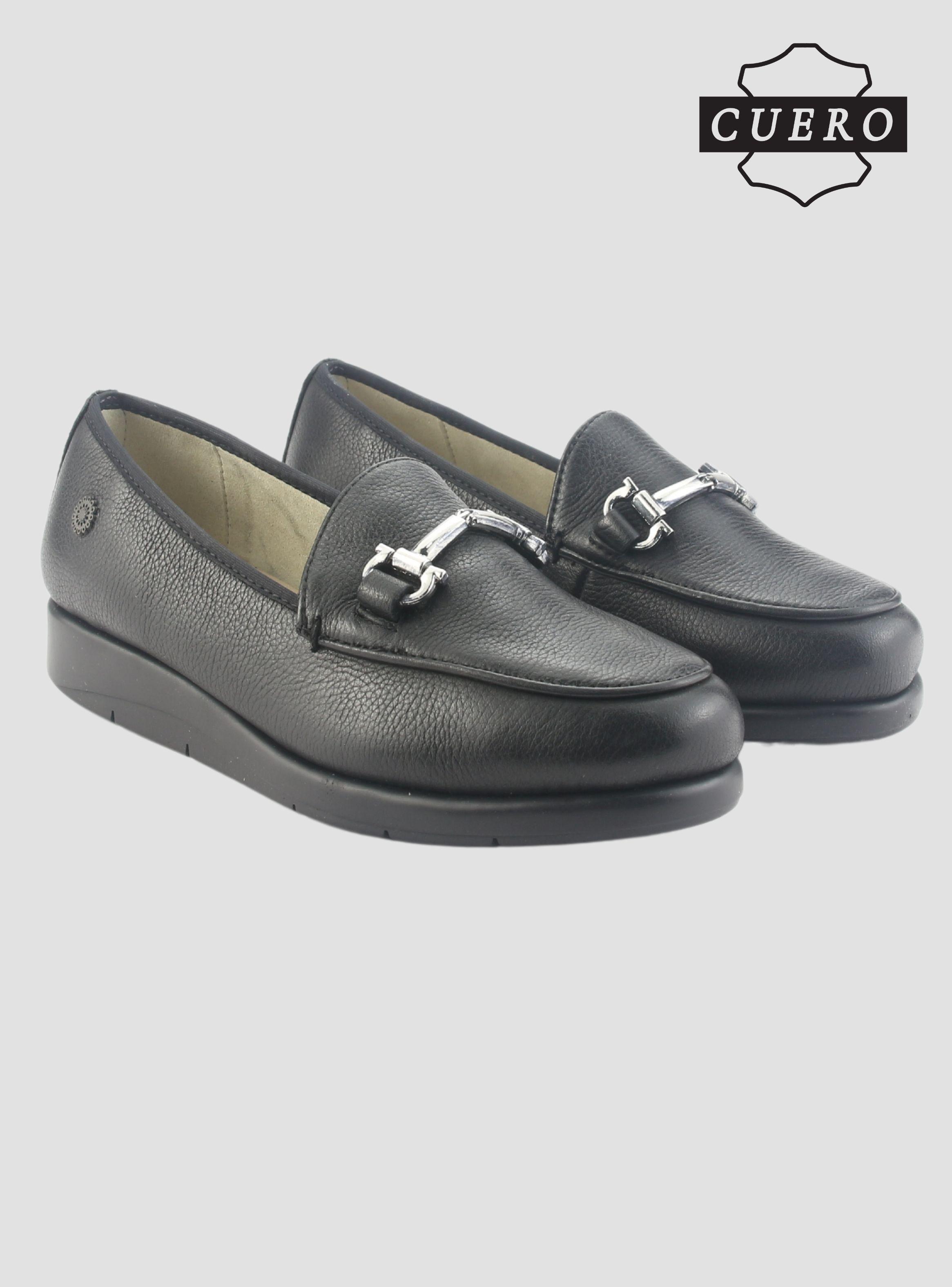 Mocasin de Cuero Chalada Mujer Celsa-1 Negro Casual-5
