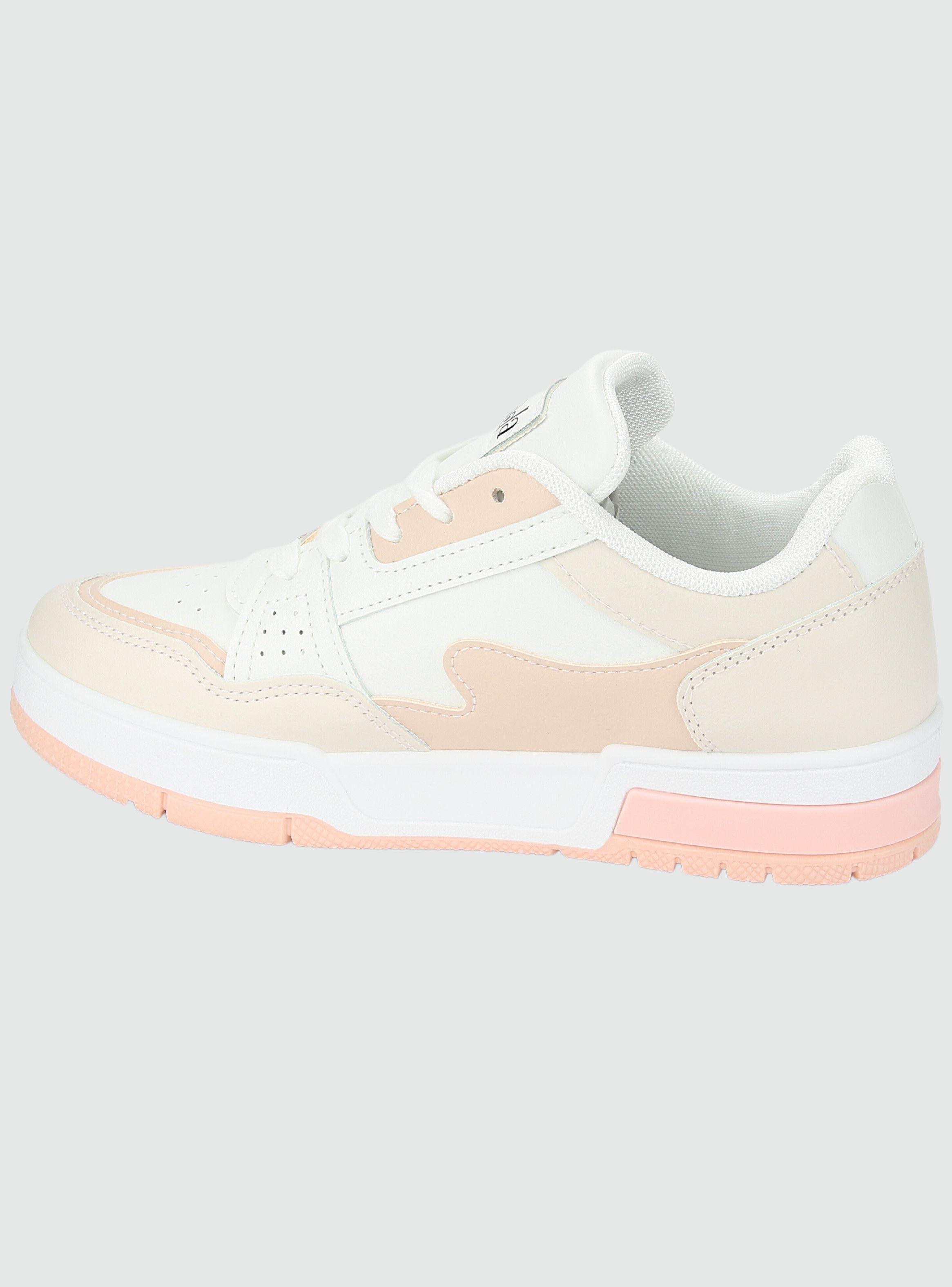 Zapatilla Chalada Mujer Joker-1 Blanco Rosado Urbano-1