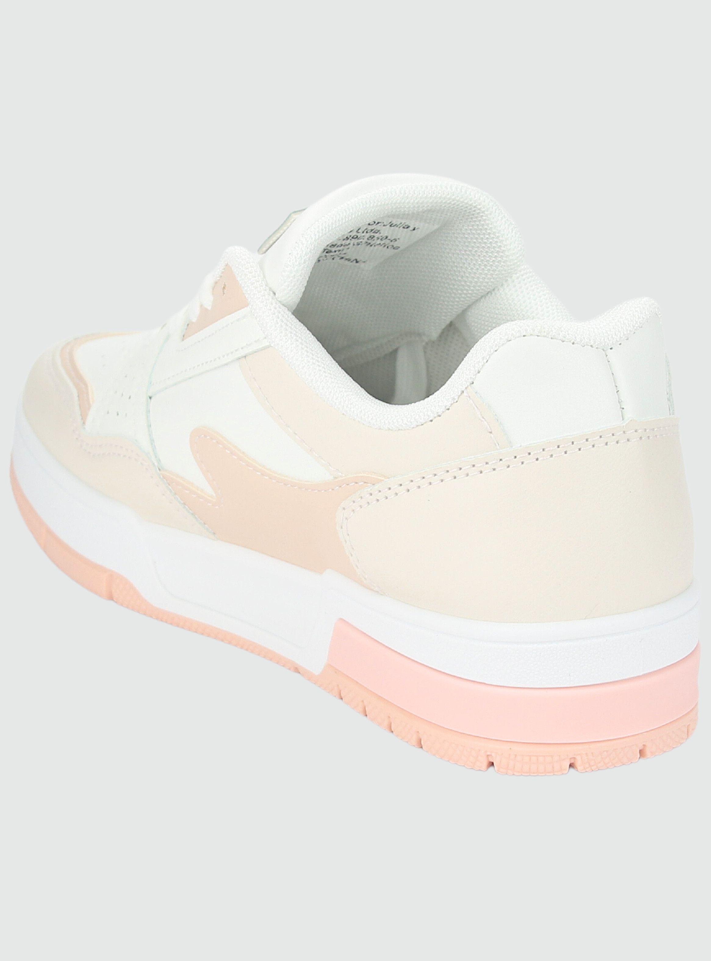 Zapatilla Chalada Mujer Joker-1 Blanco Rosado Urbano-3