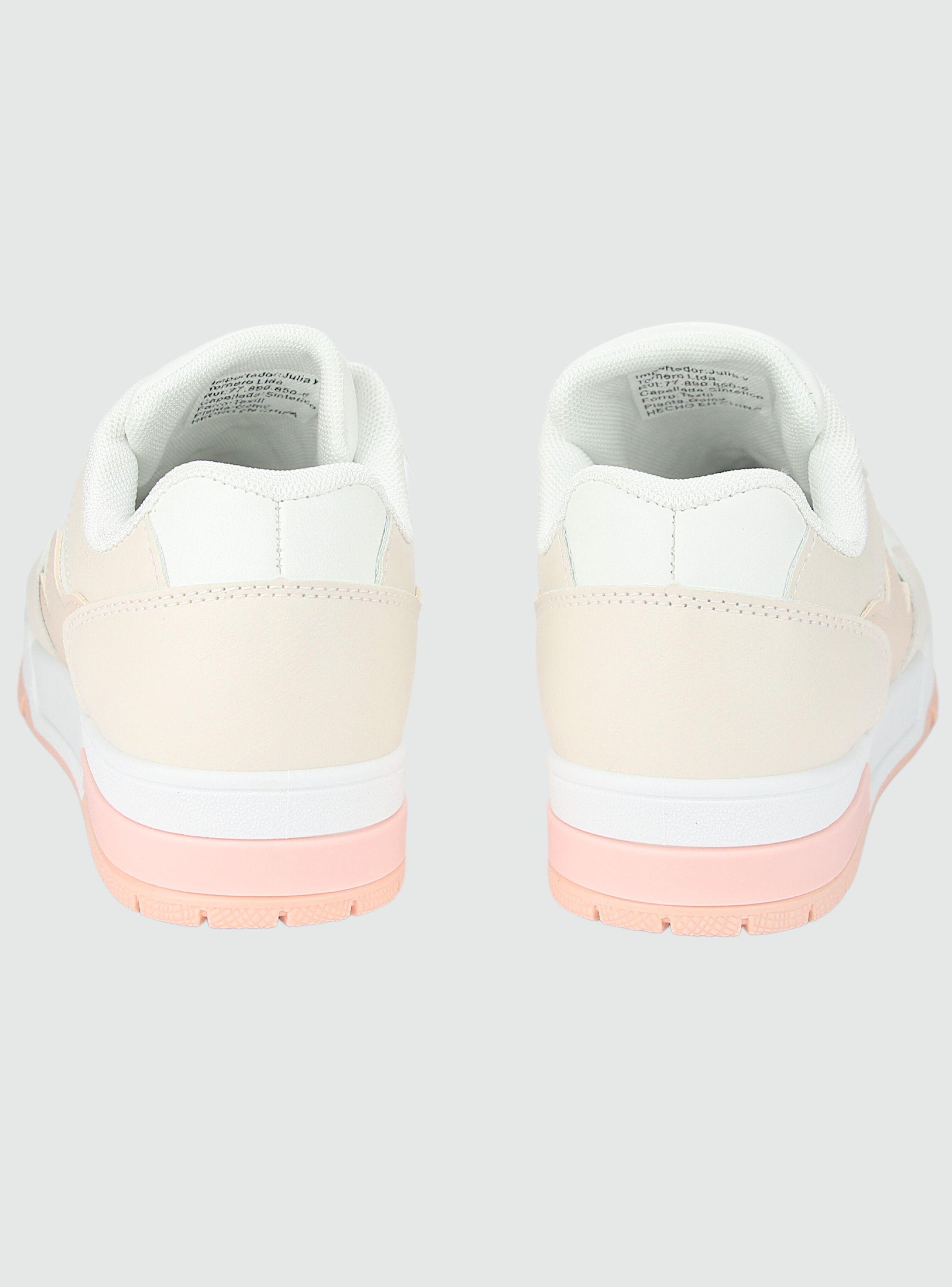 Zapatilla Chalada Mujer Joker-1 Blanco Rosado Urbano-5