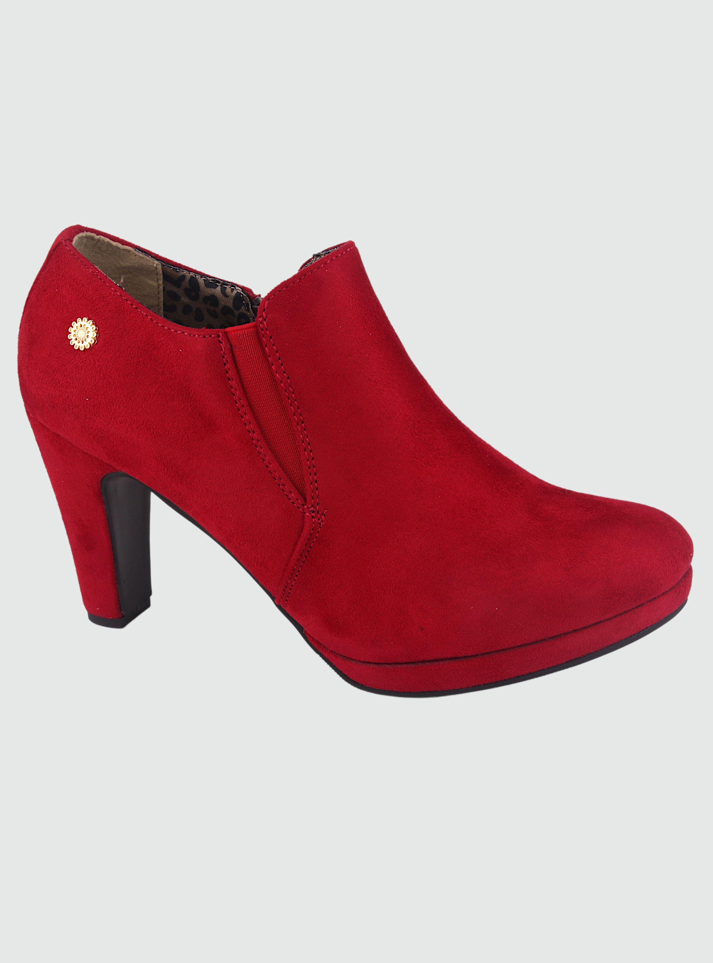 Botin Chalada Mujer Plataform-8 Rojo Casual-0