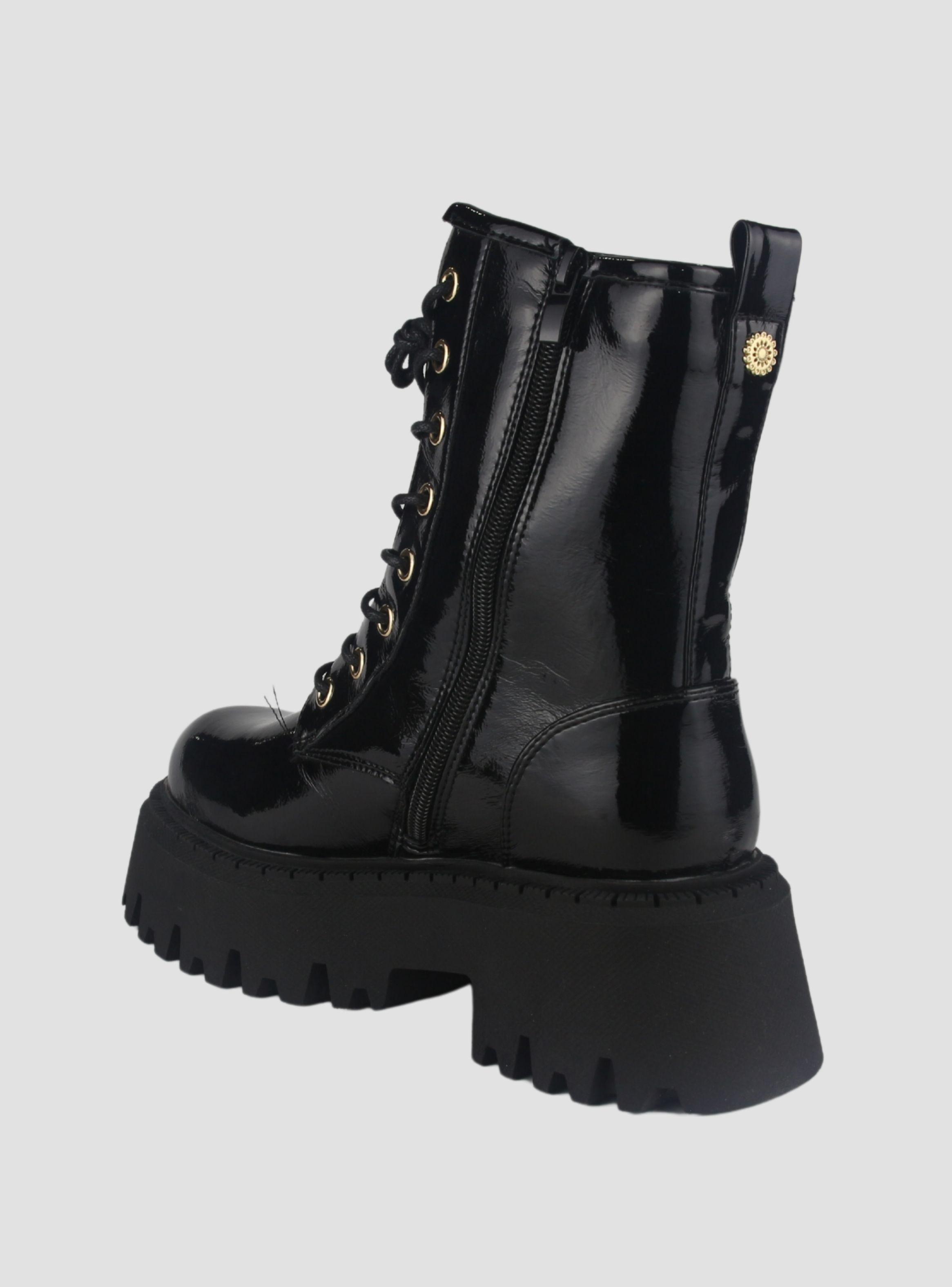 Bota Chalada Mujer Tractor-21 Negro Casual-3