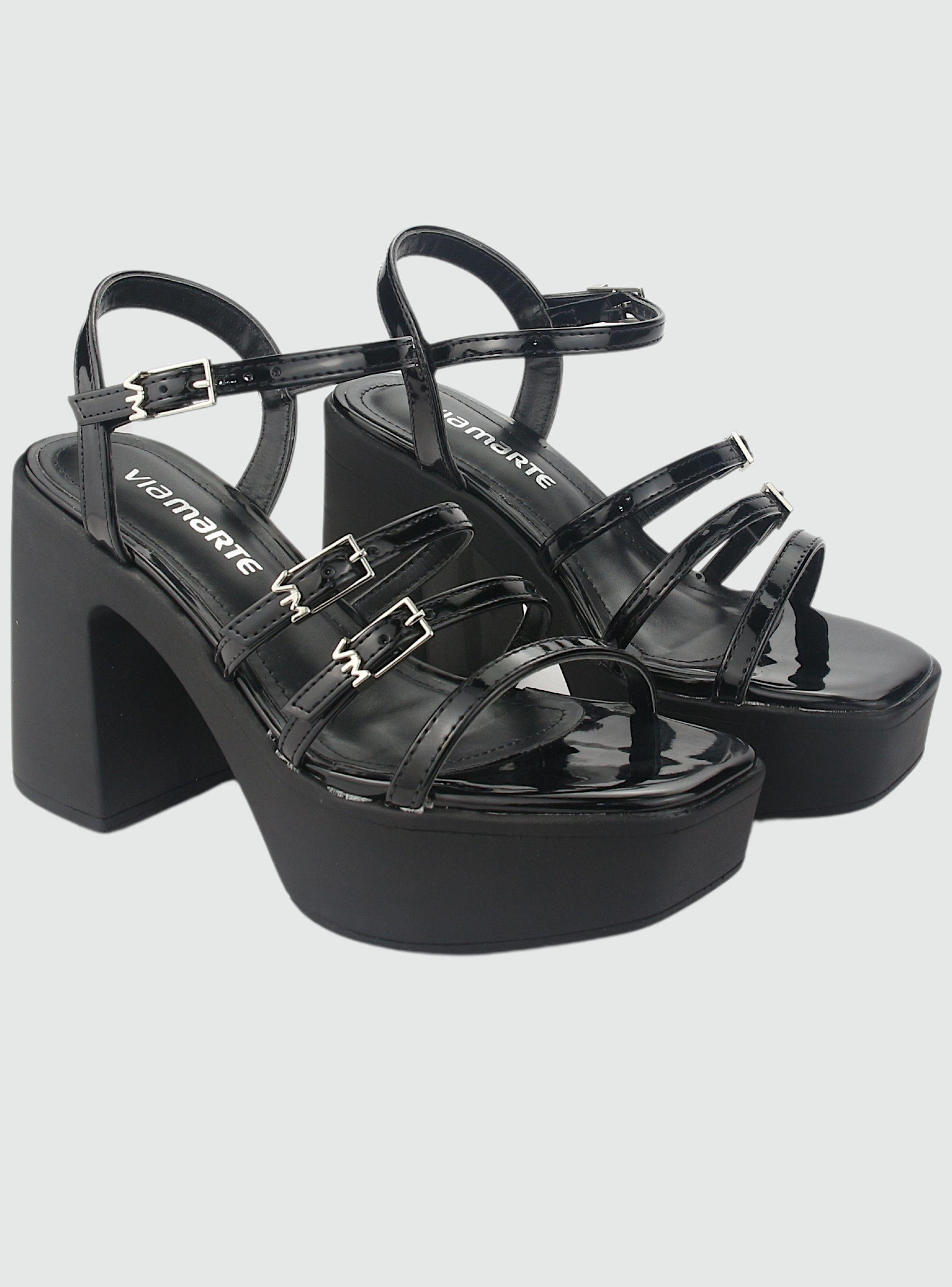 Sandalia Via Marte Mujer 23-11103 V Preto Casual-4