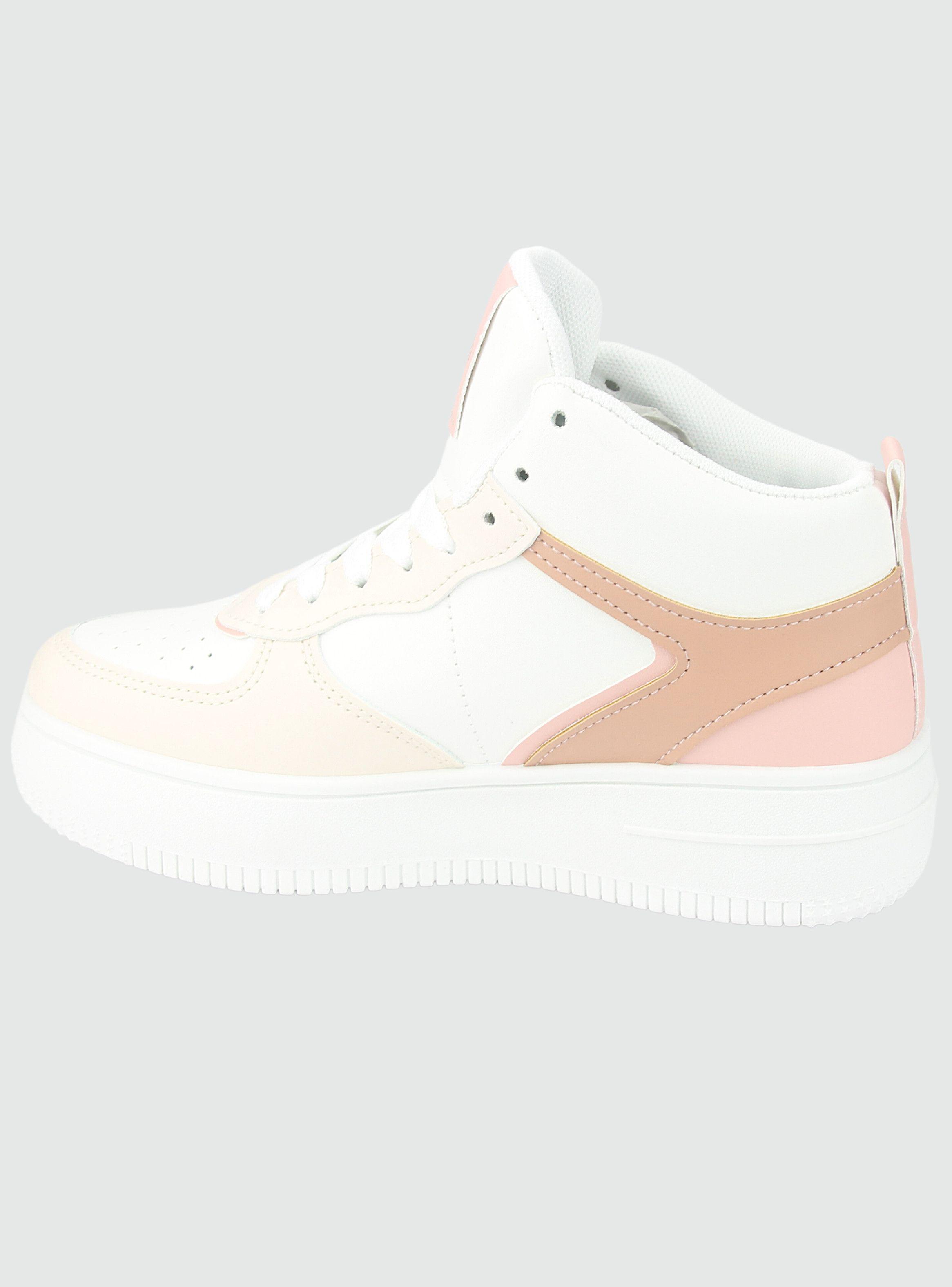 Zapatilla Chalada Mujer Joggo-5 Blanco Rosado Urbano-1