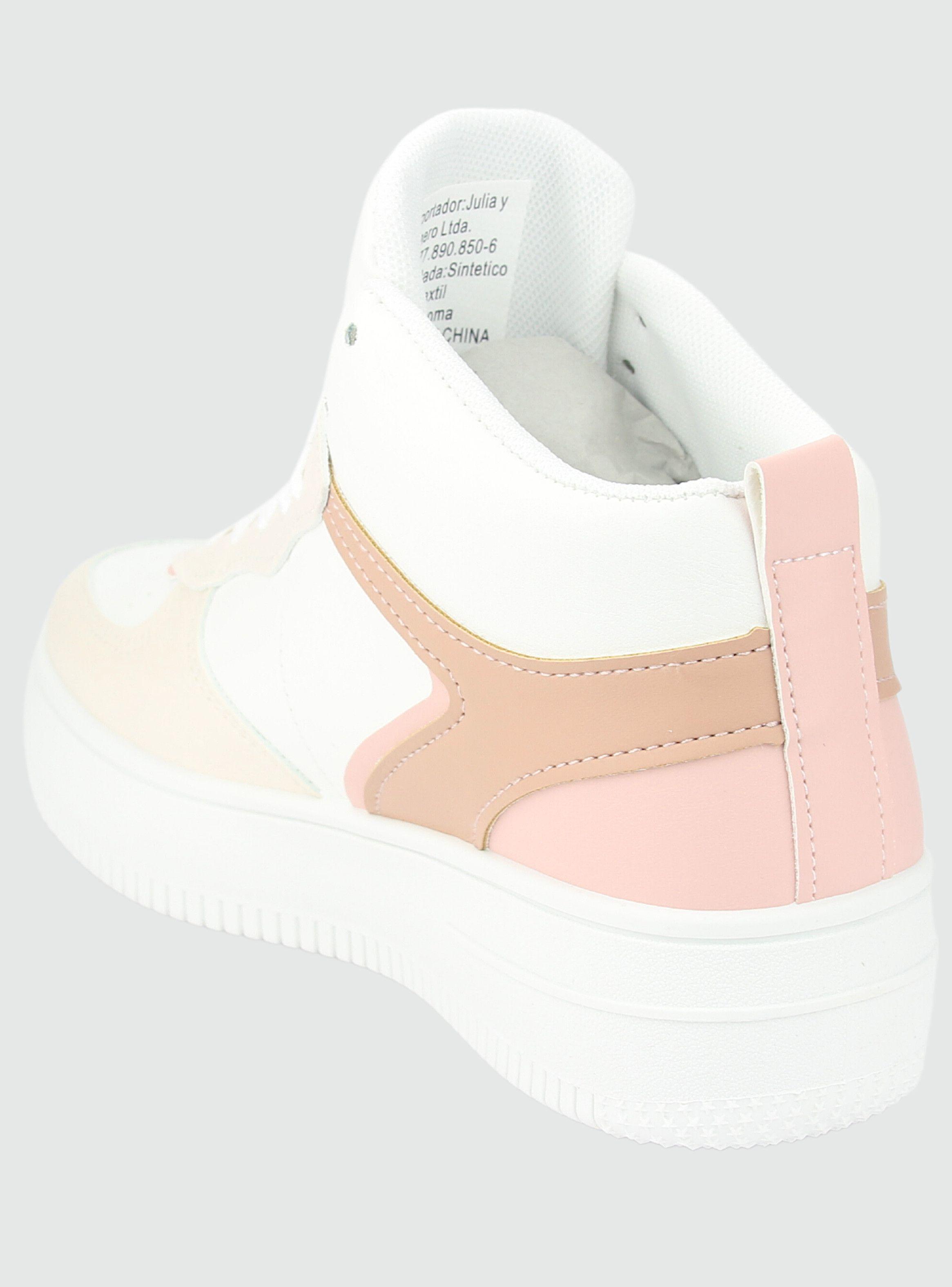 Zapatilla Chalada Mujer Joggo-5 Blanco Rosado Urbano-3