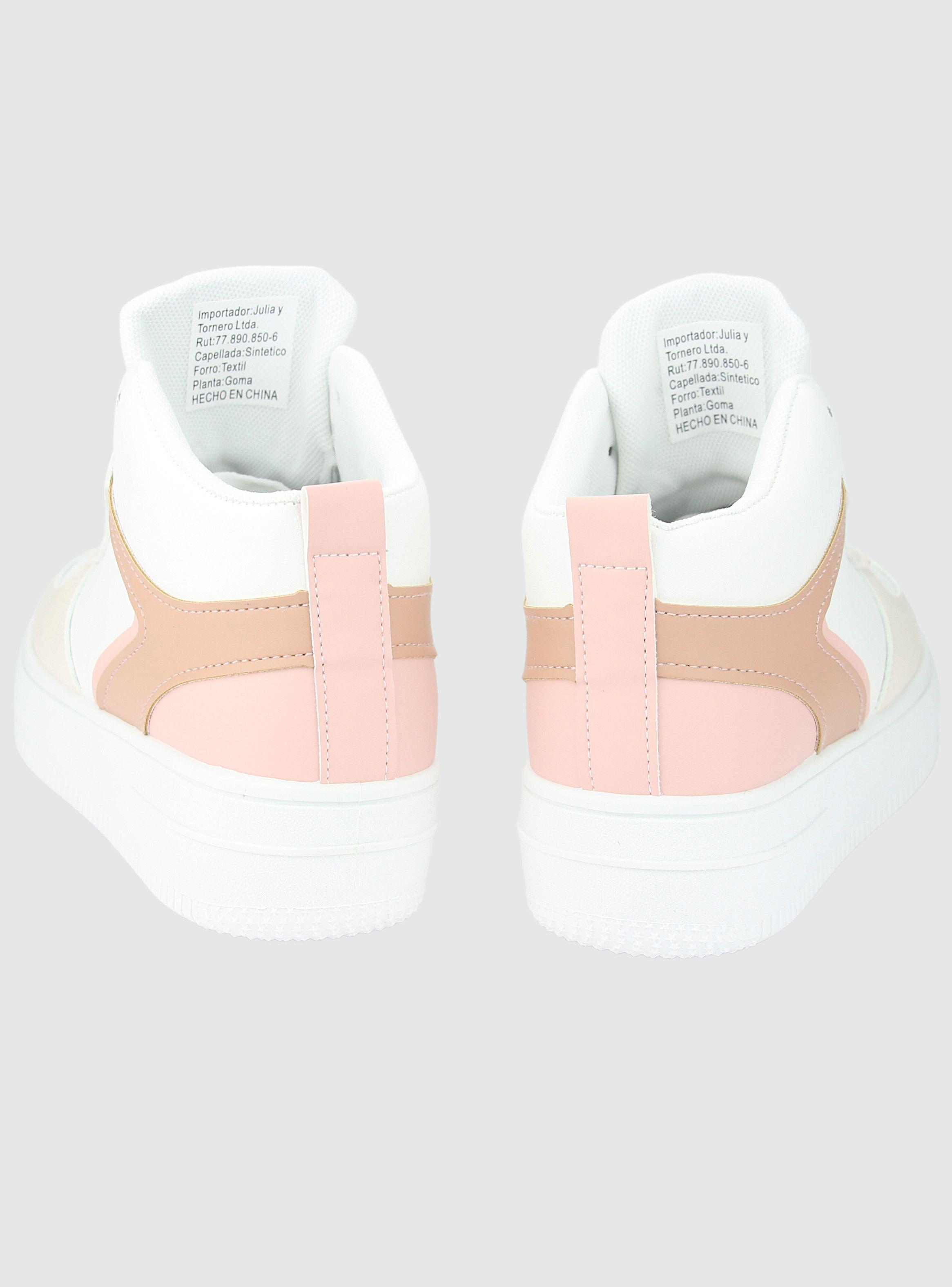Zapatilla Chalada Mujer Joggo-5 Blanco Rosado Urbano-5