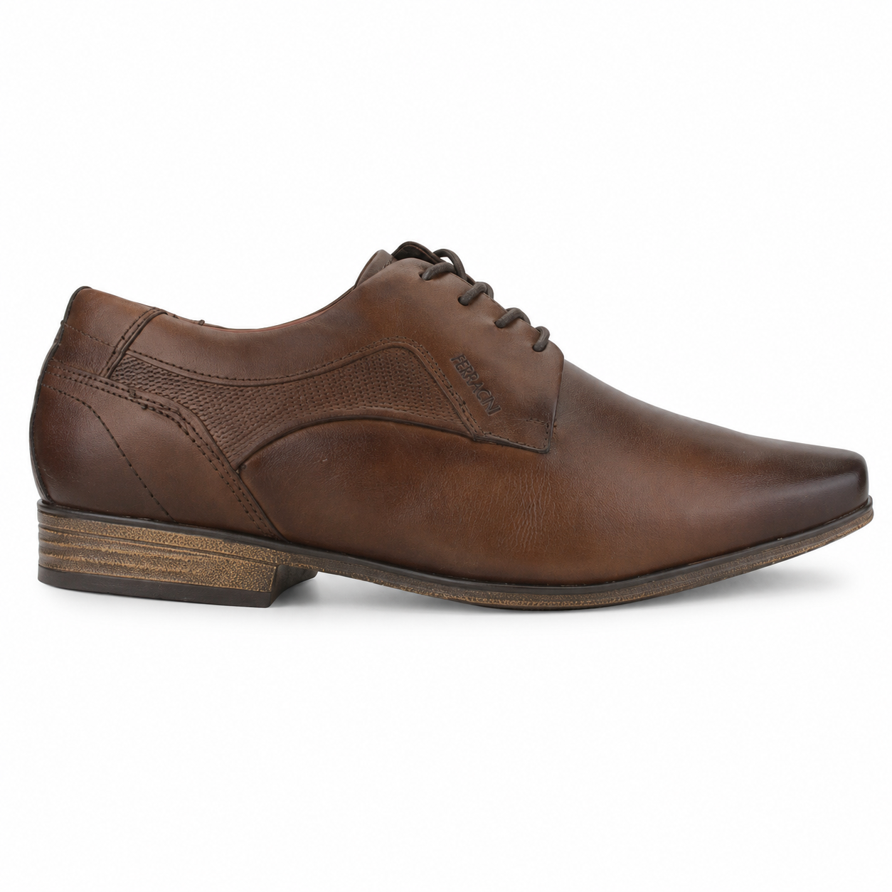 Zapato Ferracini Hombre 6067 Derby Café Oscuro Casual-0