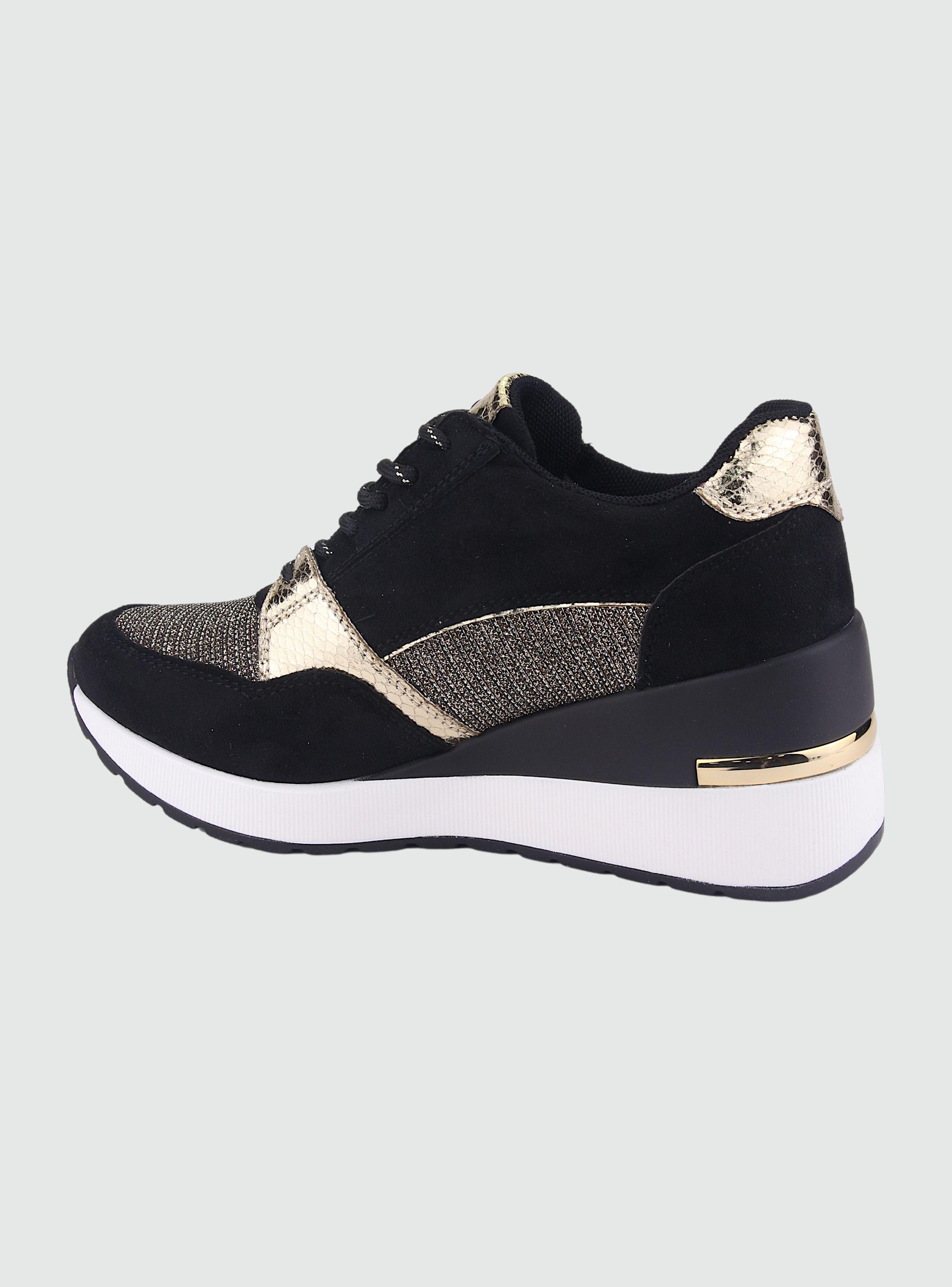 Zapatilla Chalada Mujer Bolden-5 Negro Oro Urbano-1