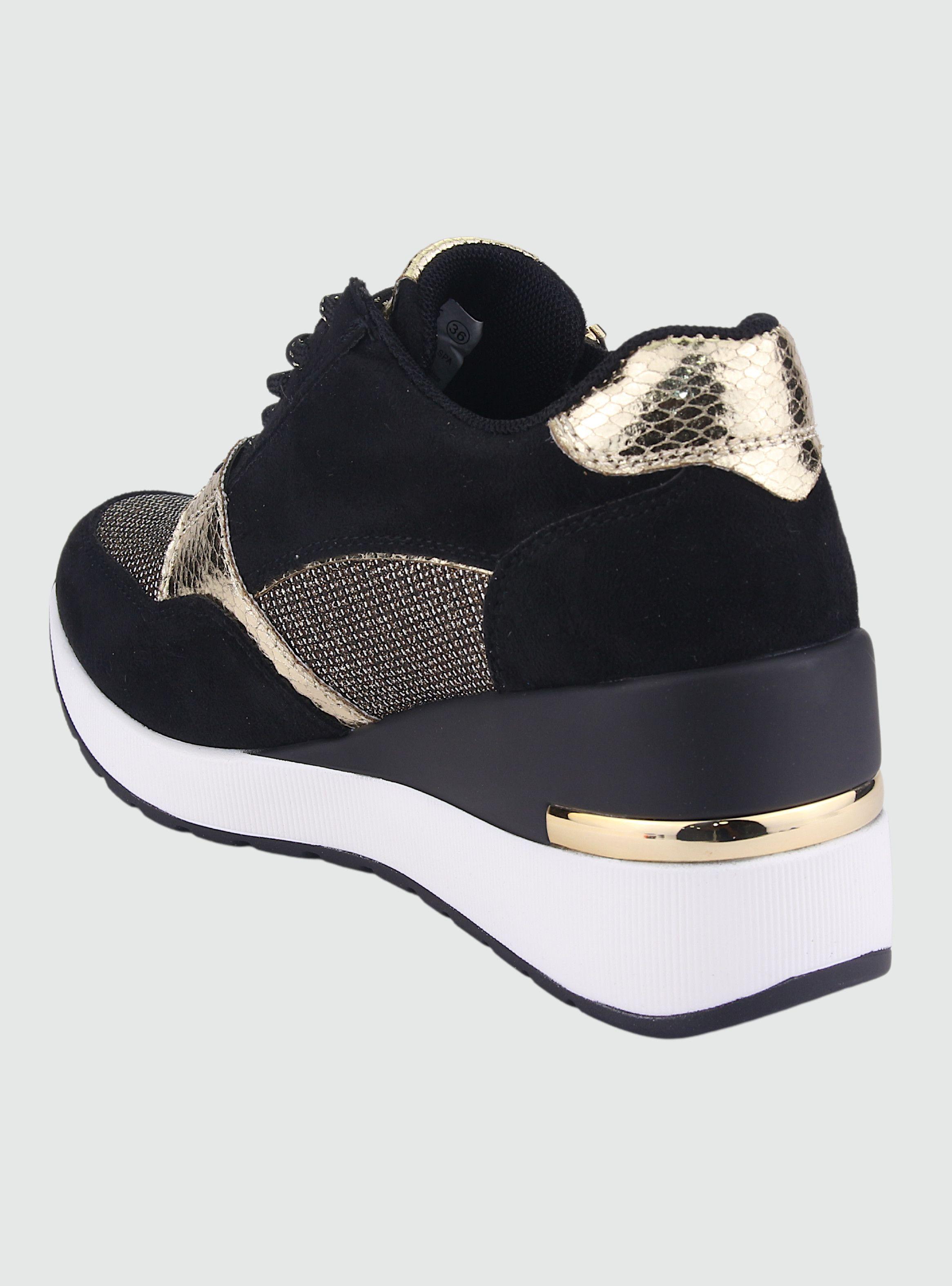 Zapatilla Chalada Mujer Bolden-5 Negro Oro Urbano-3