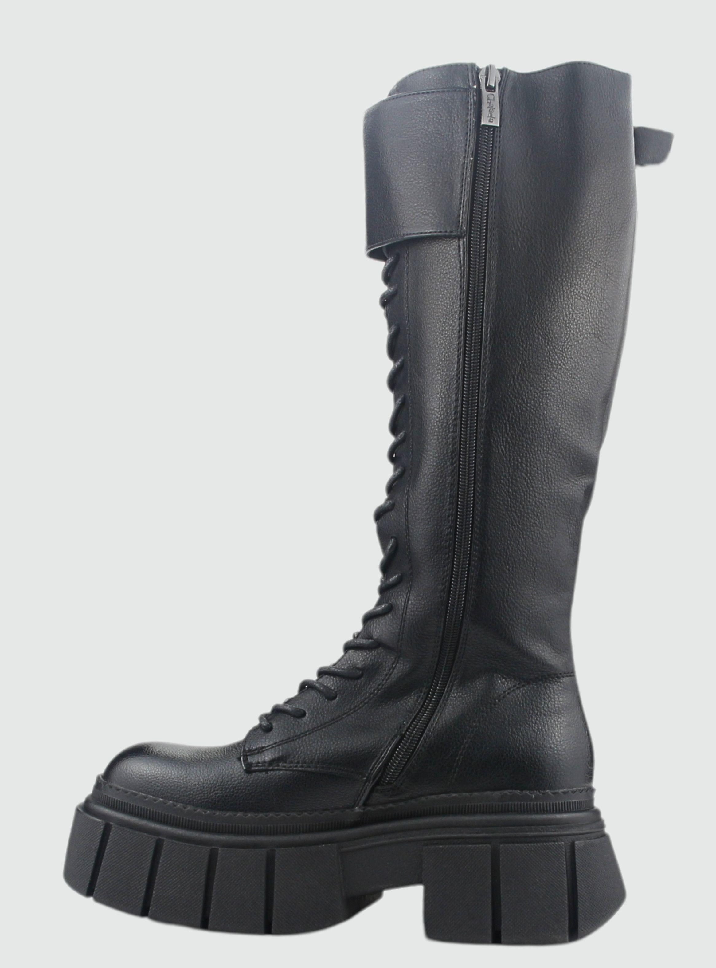 Bota Chalada Mujer Bresh-4 Negro Plataforma-1