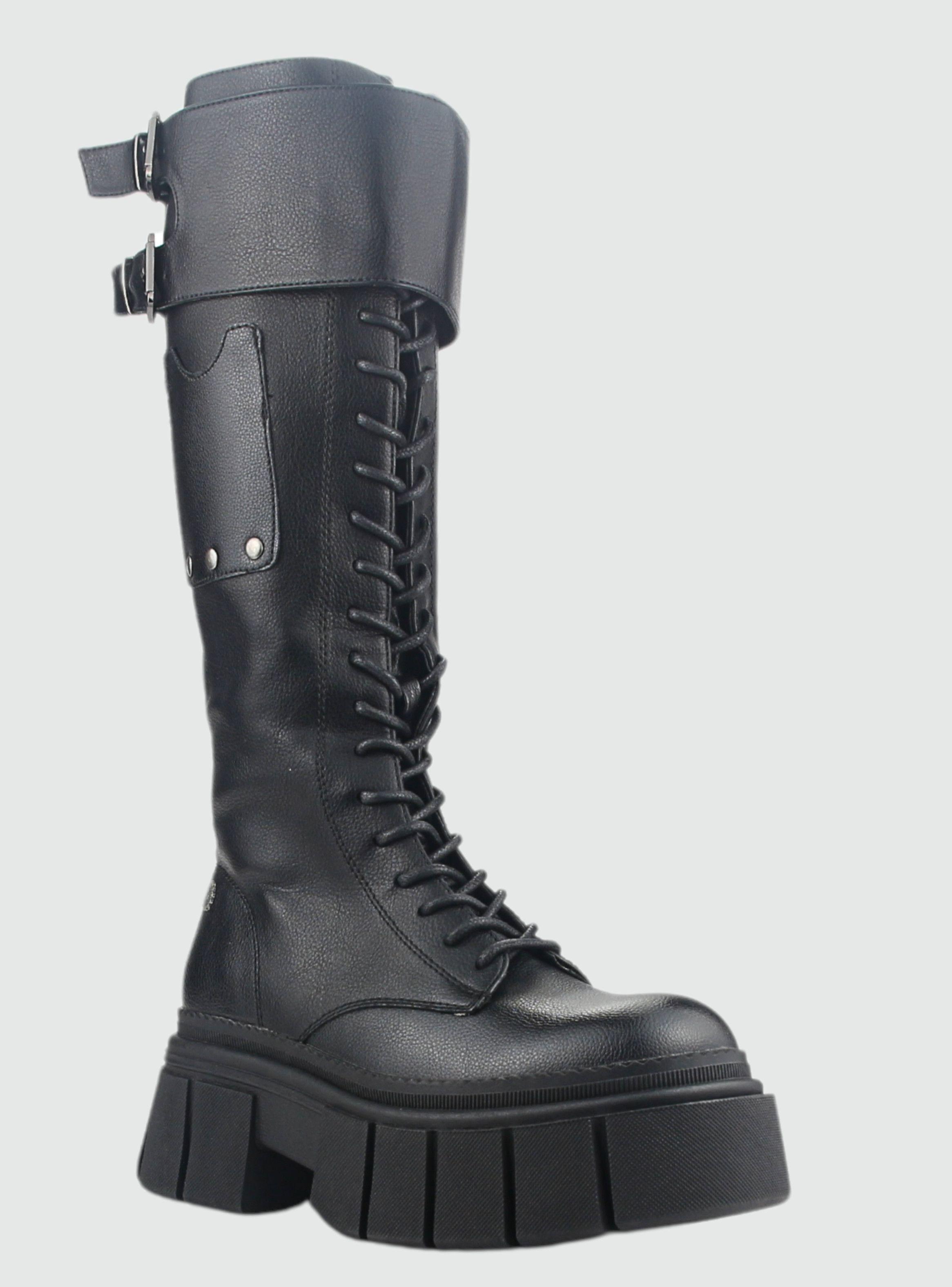 Bota Chalada Mujer Bresh-4 Negro Plataforma-2