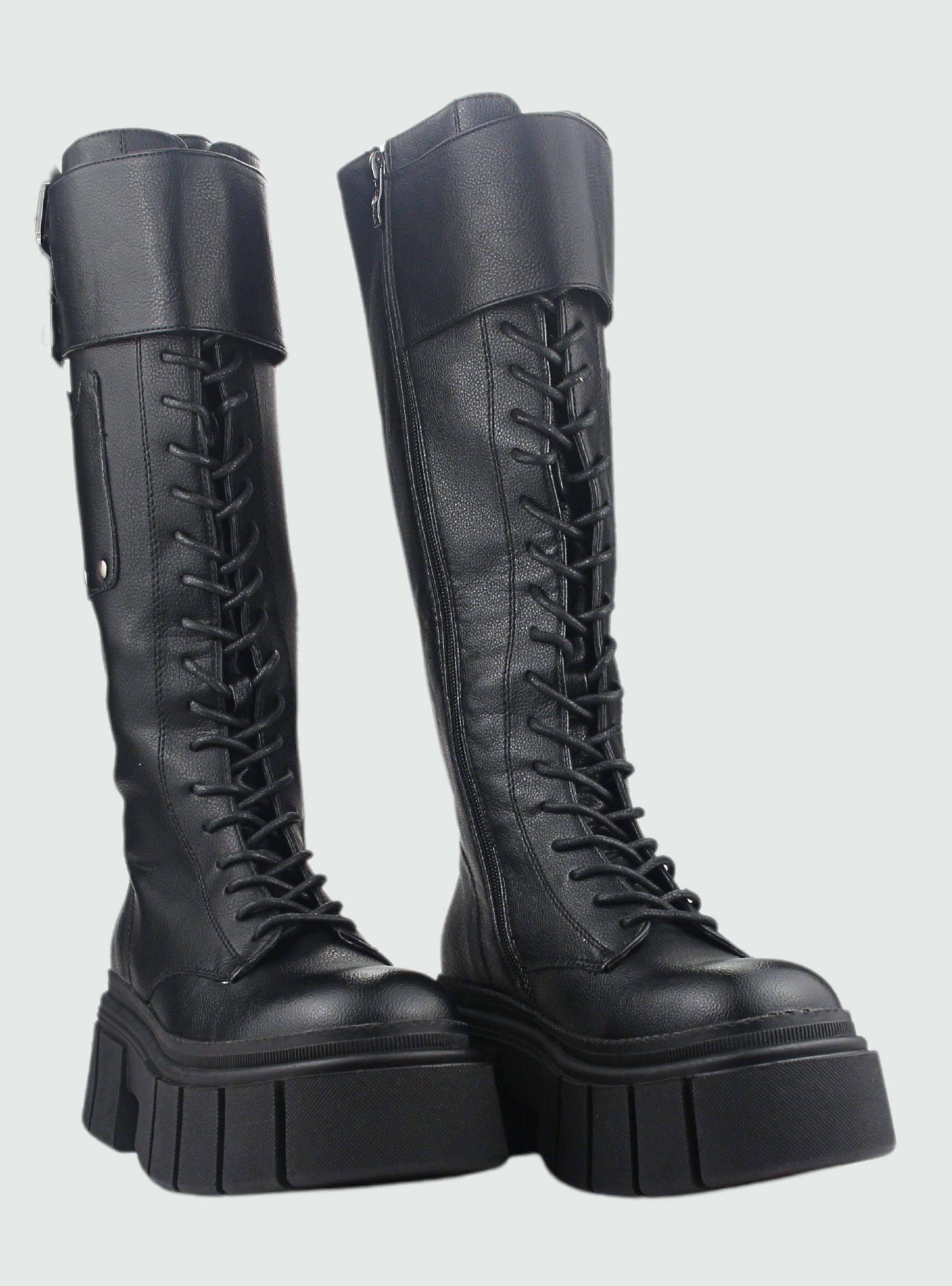 Bota Chalada Mujer Bresh-4 Negro Plataforma-4