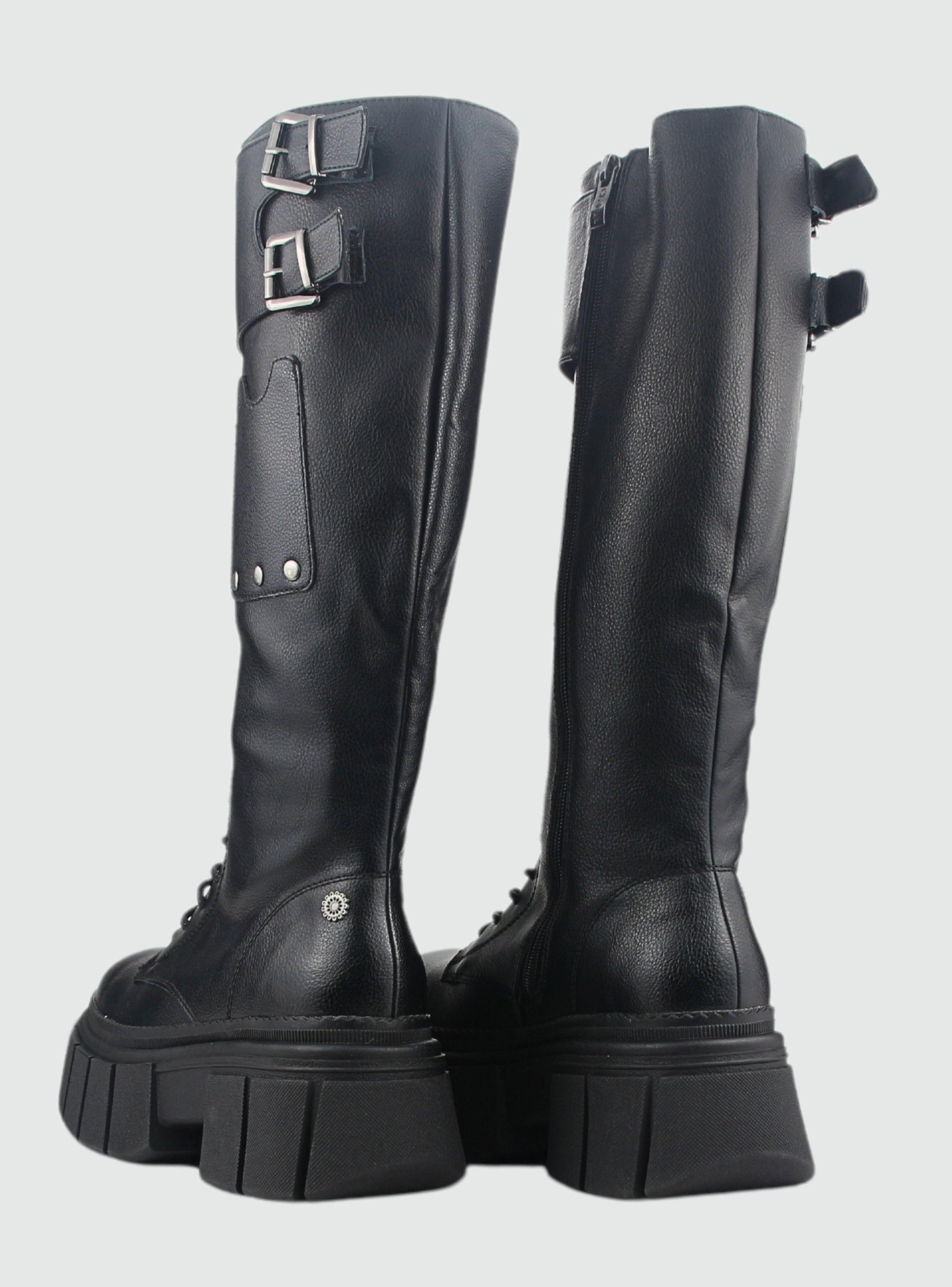Bota Chalada Mujer Bresh-4 Negro Plataforma-5
