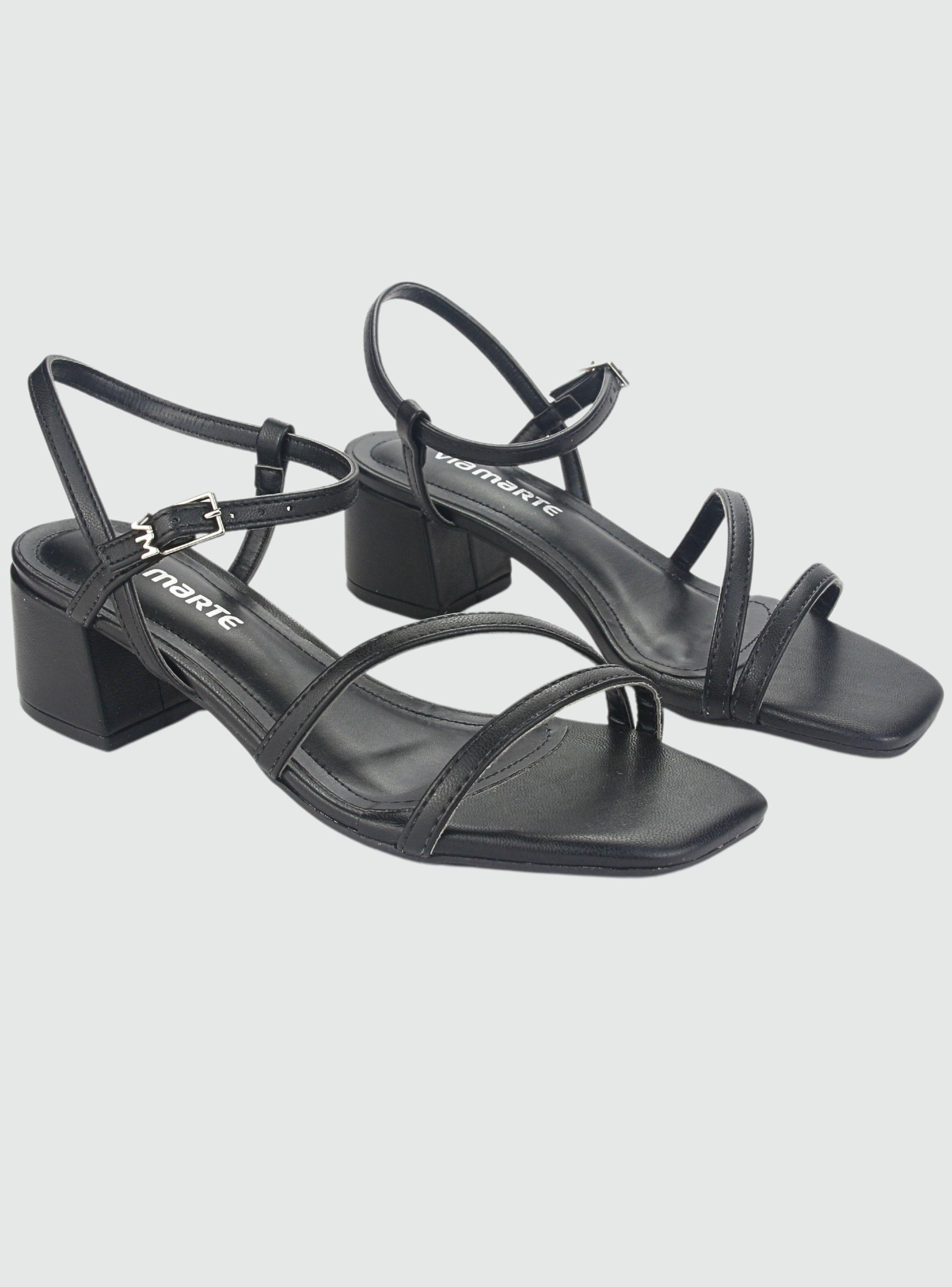 Sandalia Via Marte Mujer 23-9801 N Preto Casual-3