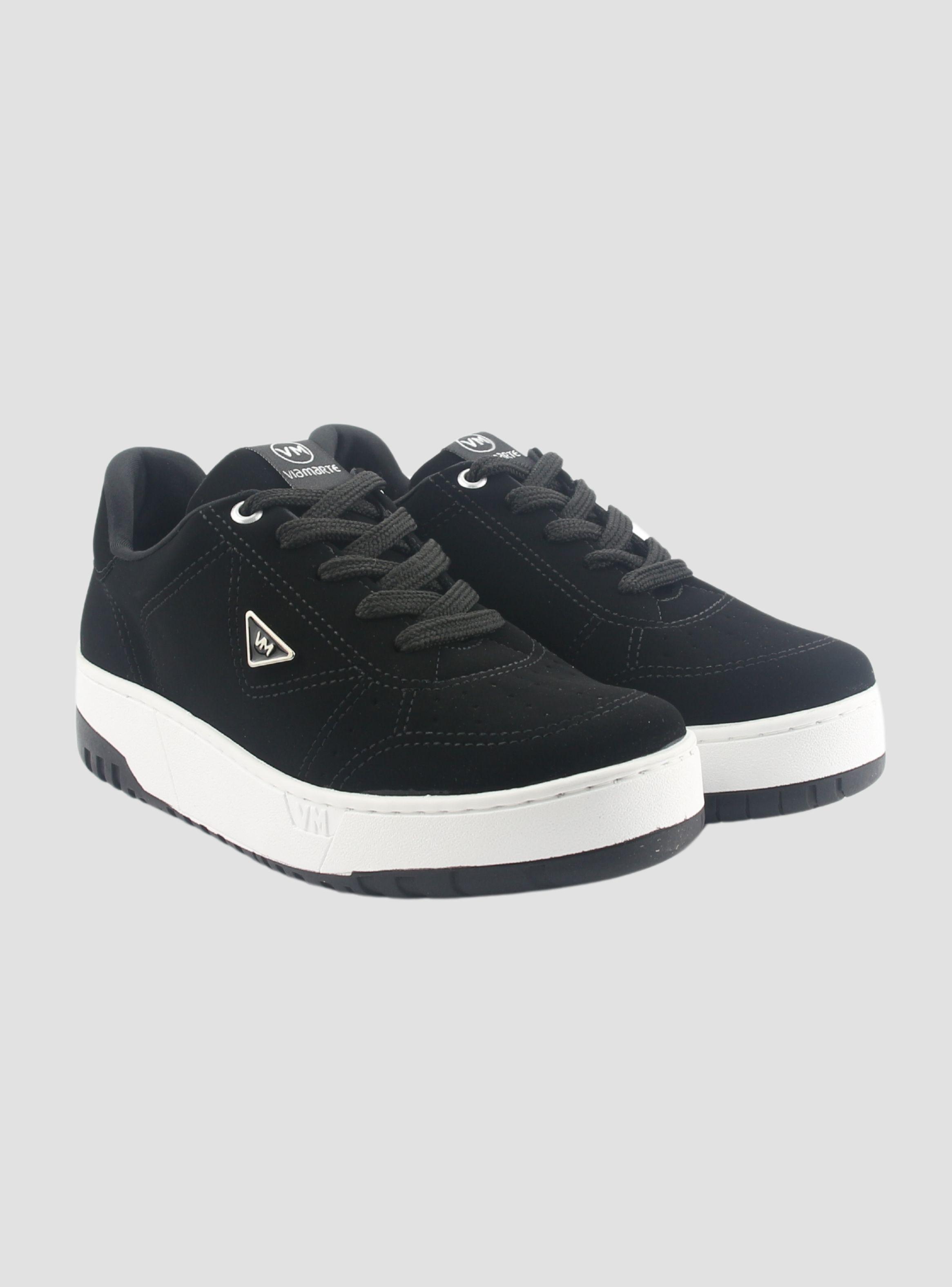 Zapatilla Via Marte Mujer 042-008-01 Negro Casual-4