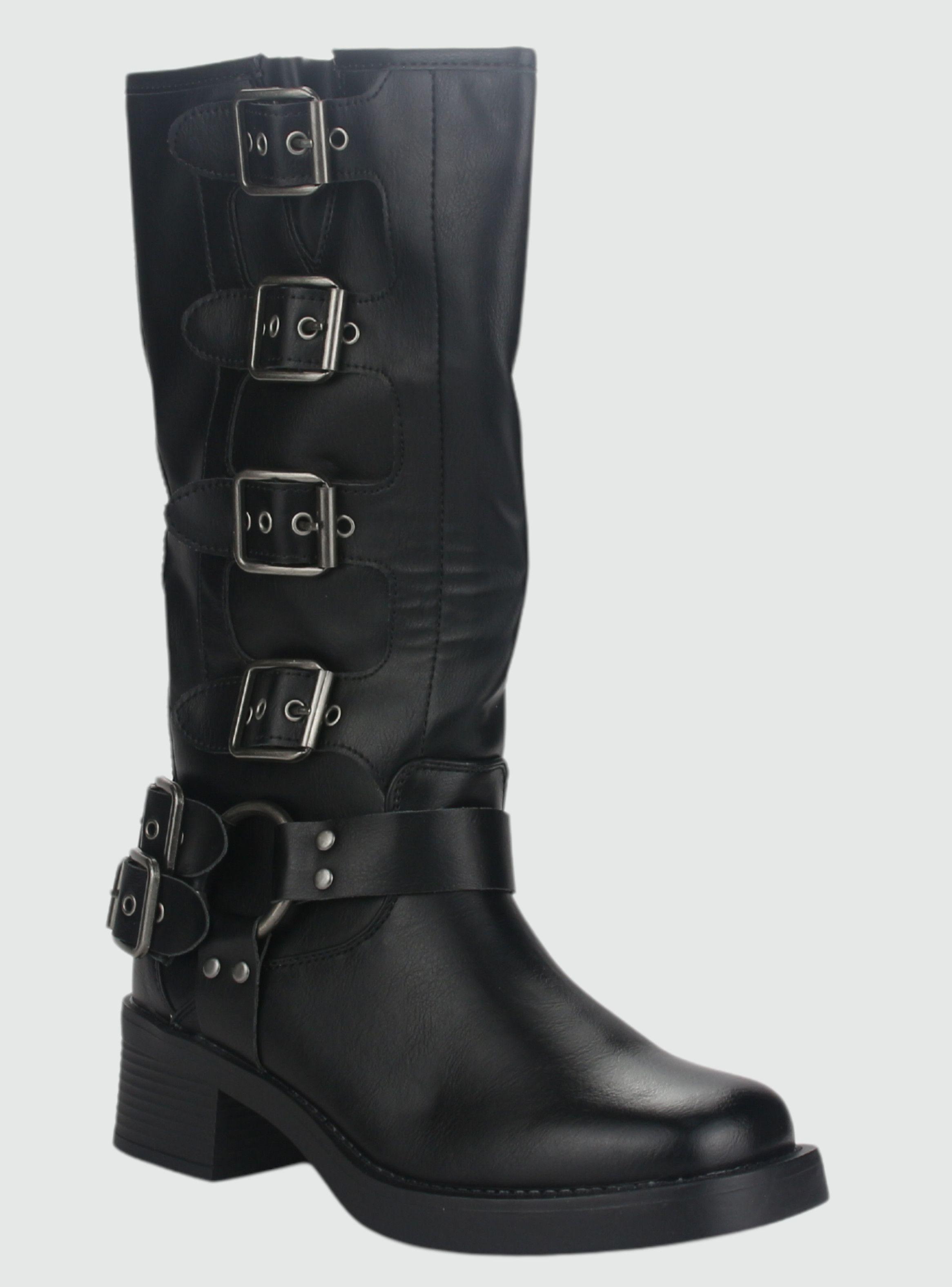 Bota Chalada Mujer Biker-2 Negro Casual-2