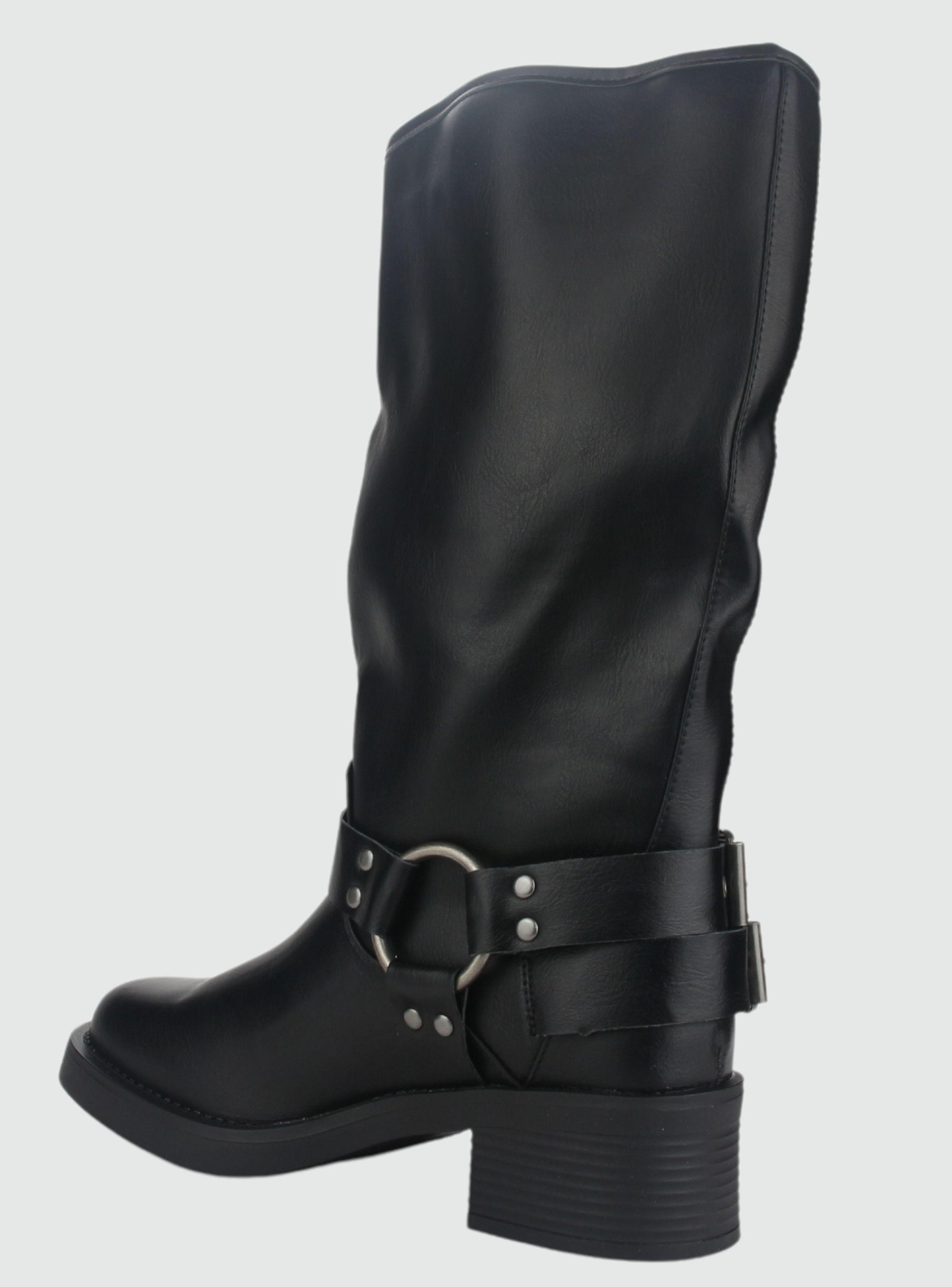 Bota Chalada Mujer Biker-2 Negro Casual-3