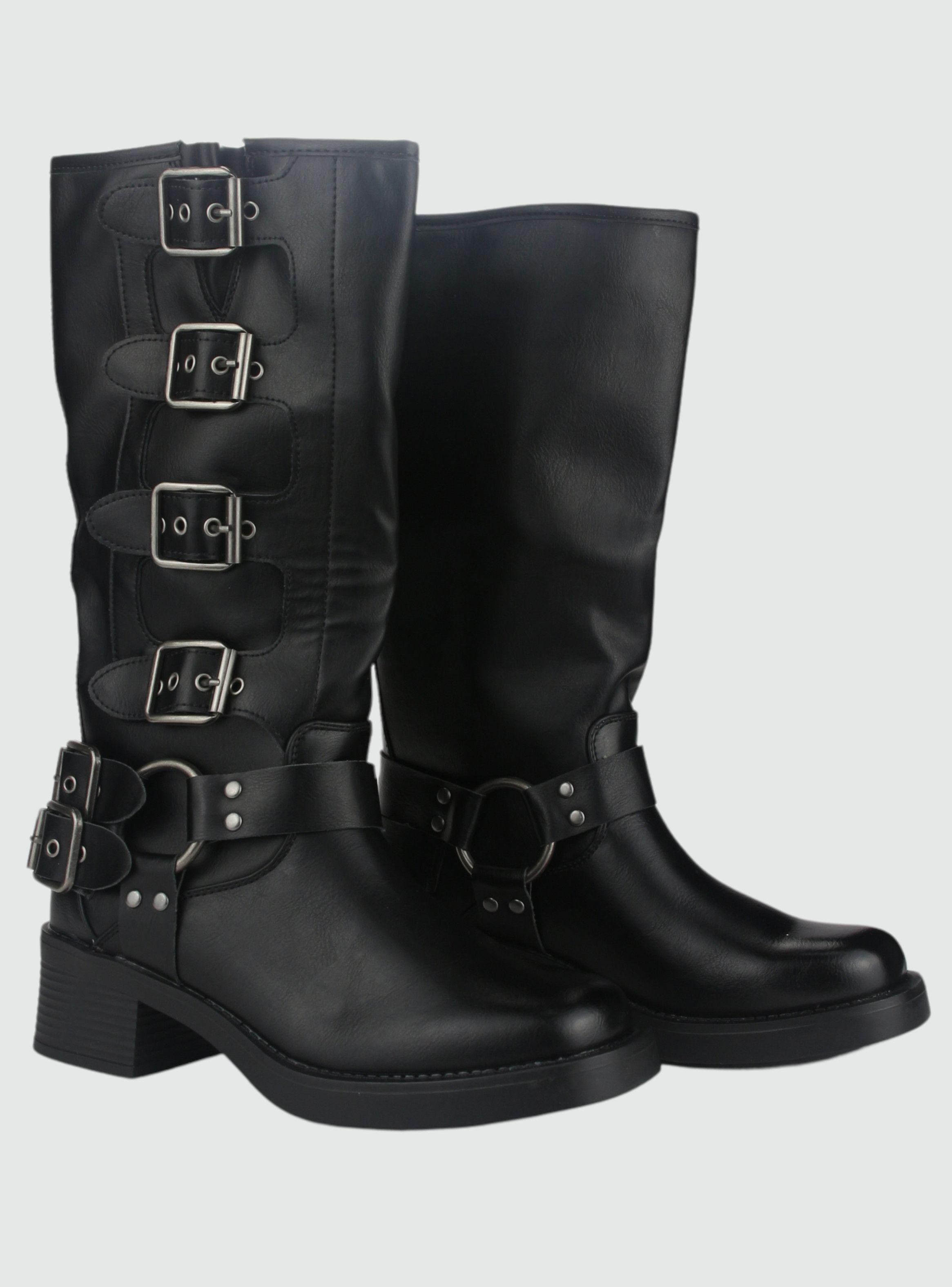 Bota Chalada Mujer Biker-2 Negro Casual-4