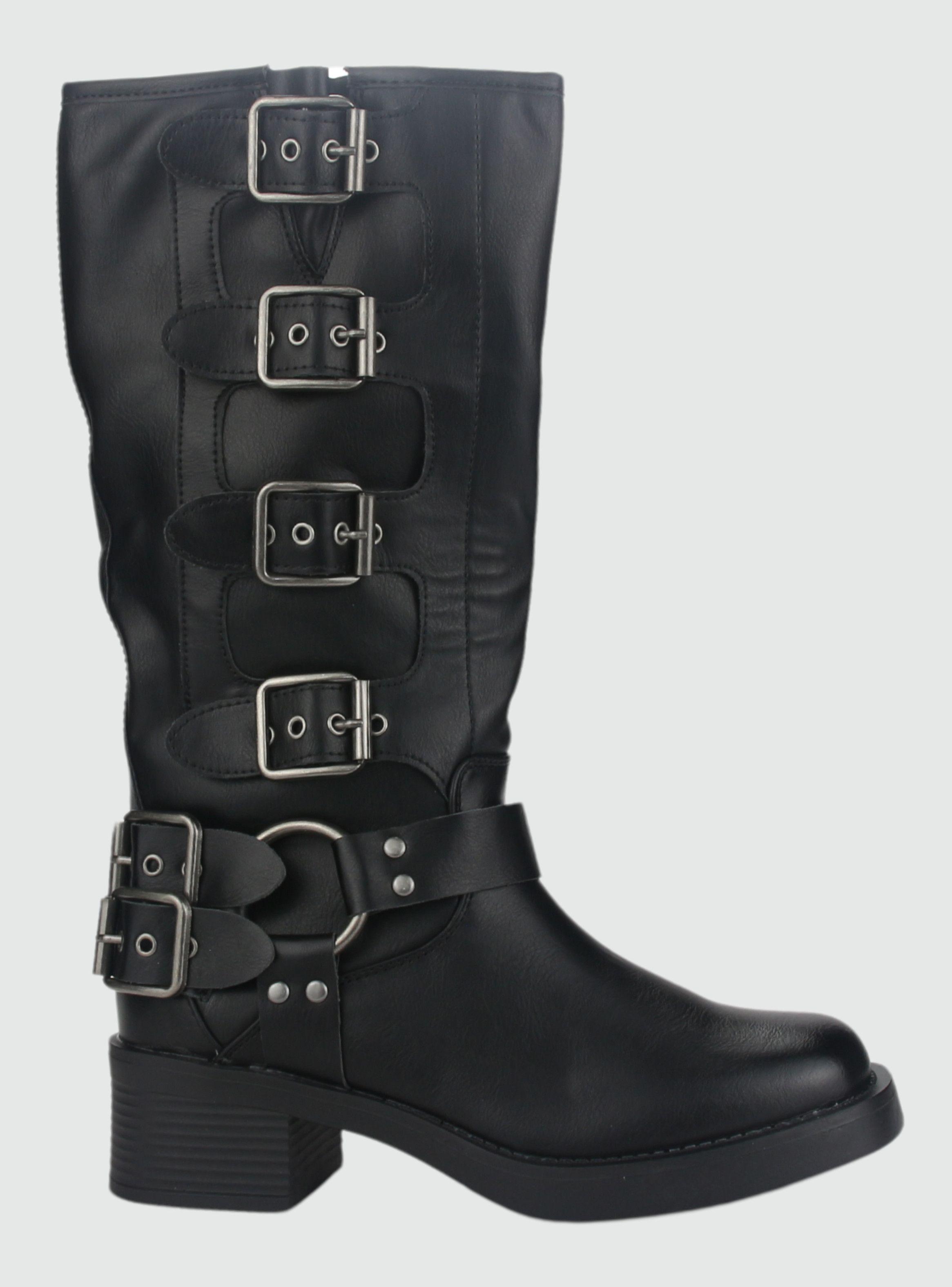 Bota Chalada Mujer Biker-2 Negro Casual-0