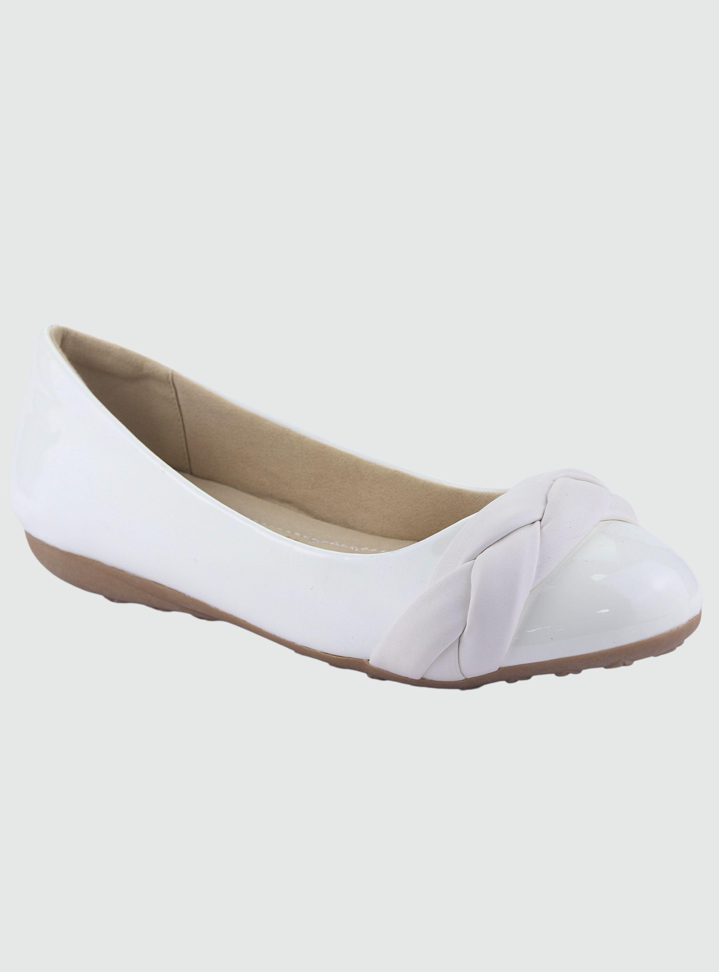 Ballerina Chalada Mujer Oslo-82 Blanco Plano-0