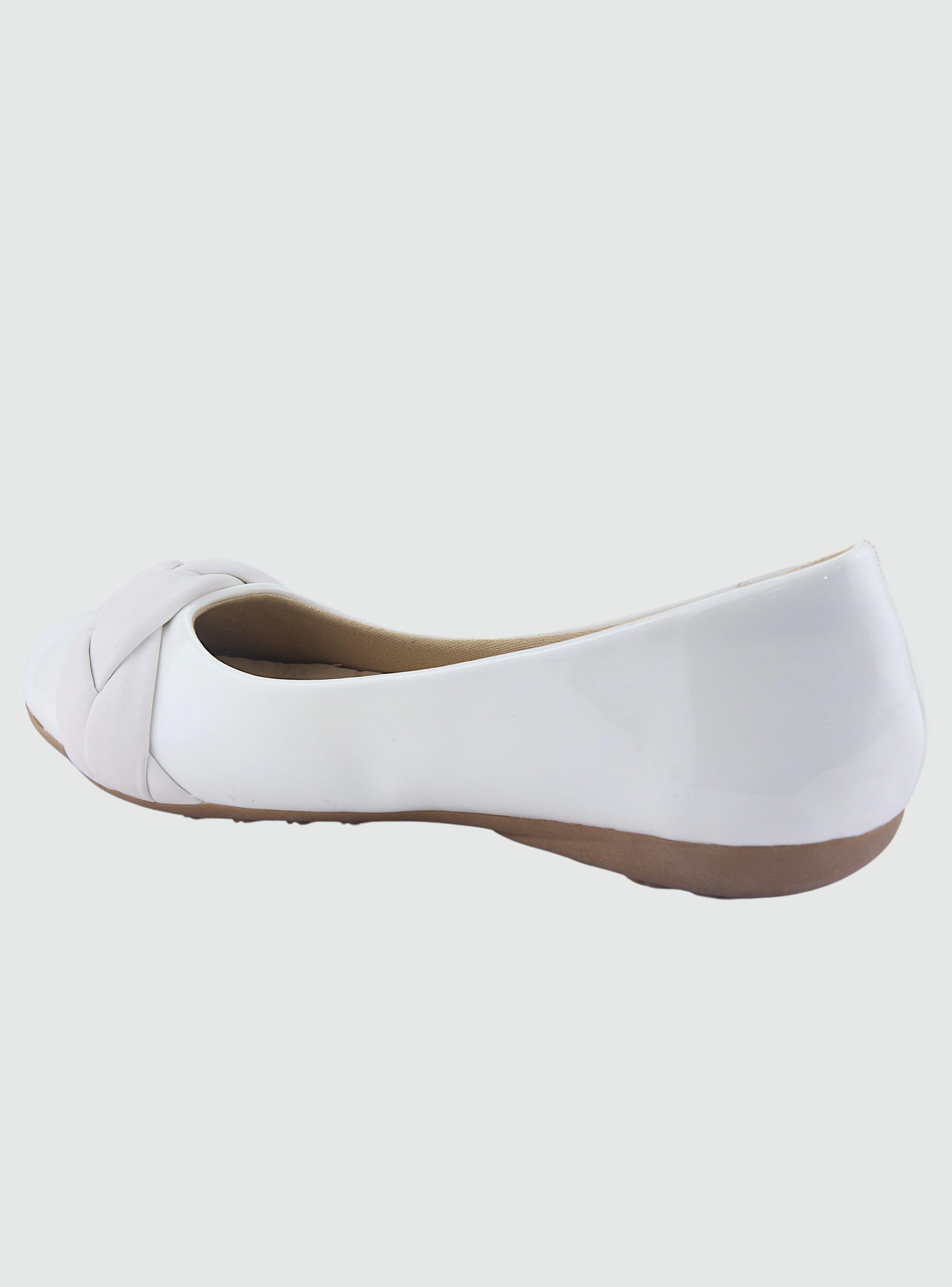 Ballerina Chalada Mujer Oslo-82 Blanco Plano-1