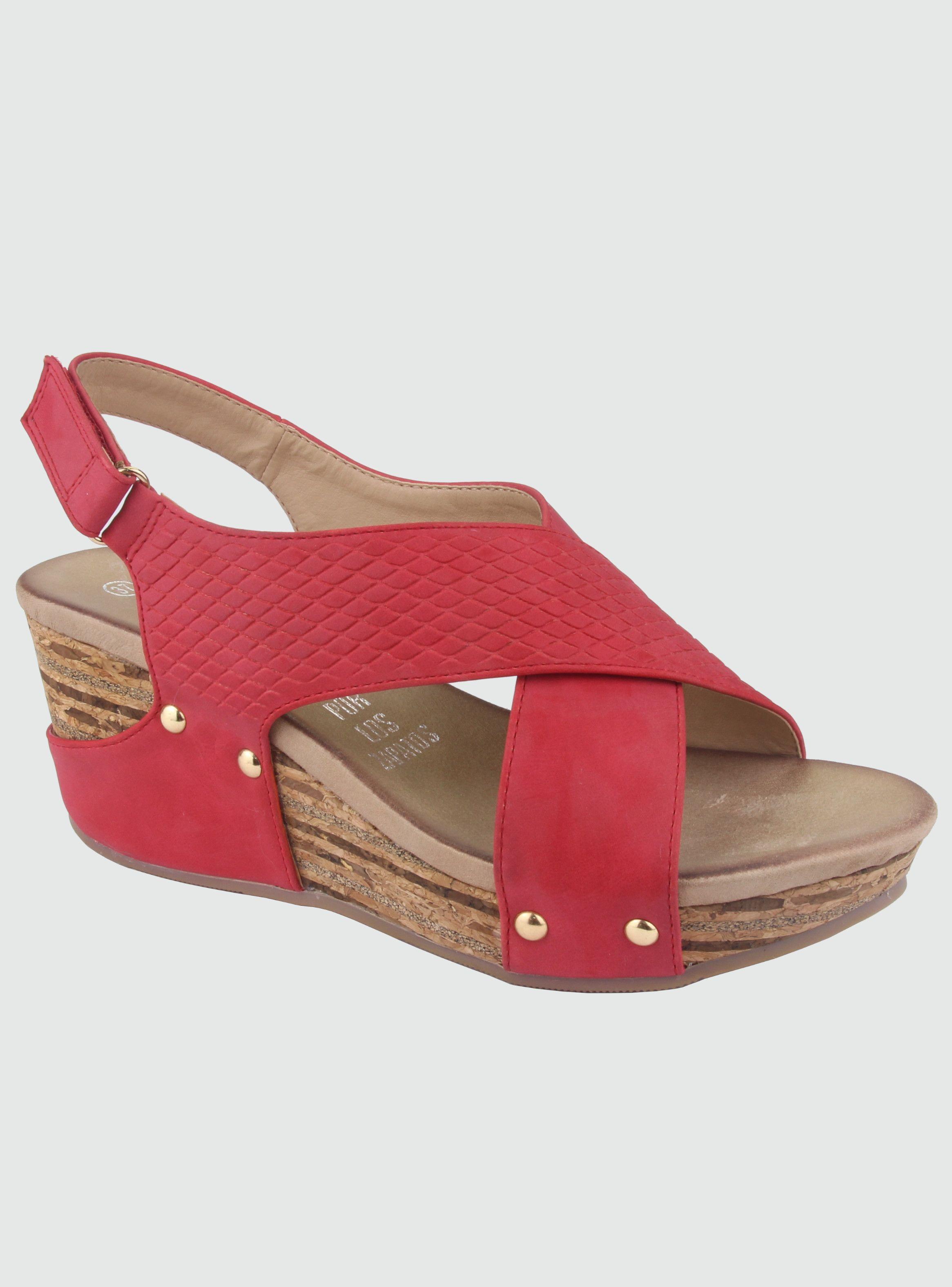 Sandalia Chalada Mujer Pasco-21 Rojo Plataforma-0