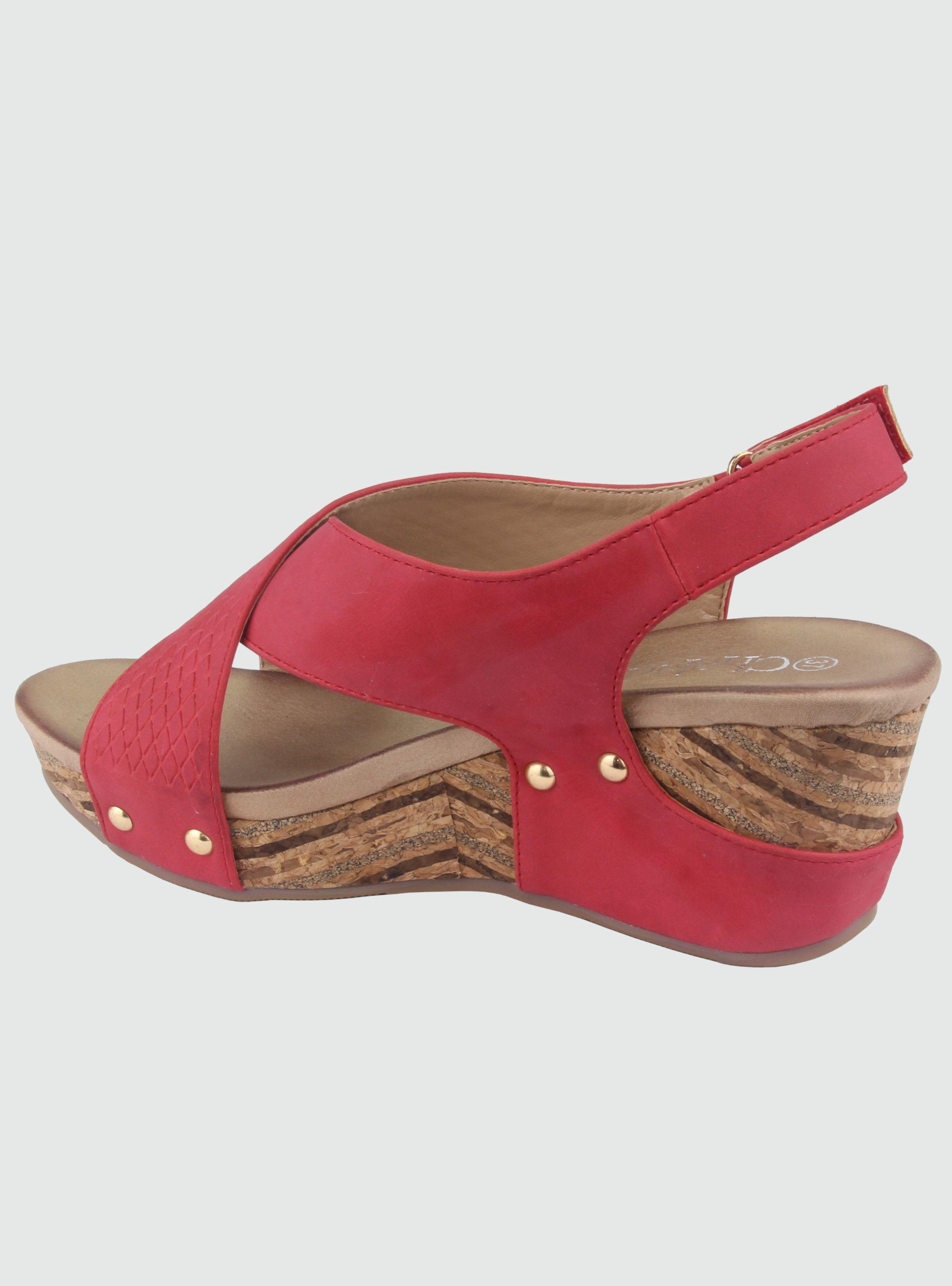 Sandalia Chalada Mujer Pasco-21 Rojo Plataforma-1