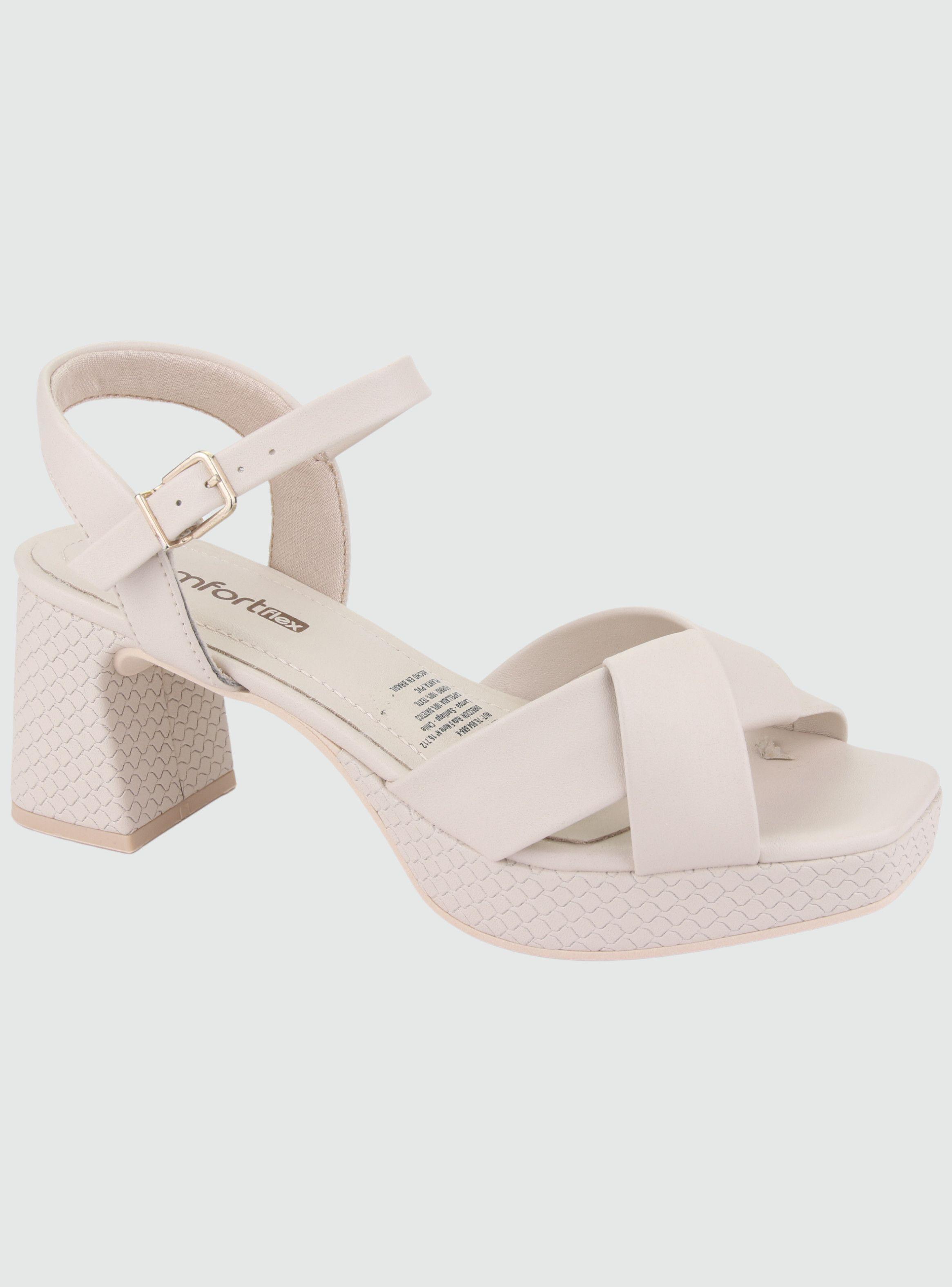 Sandalia Comfortflex Mujer 2277402 Beige Moda-0