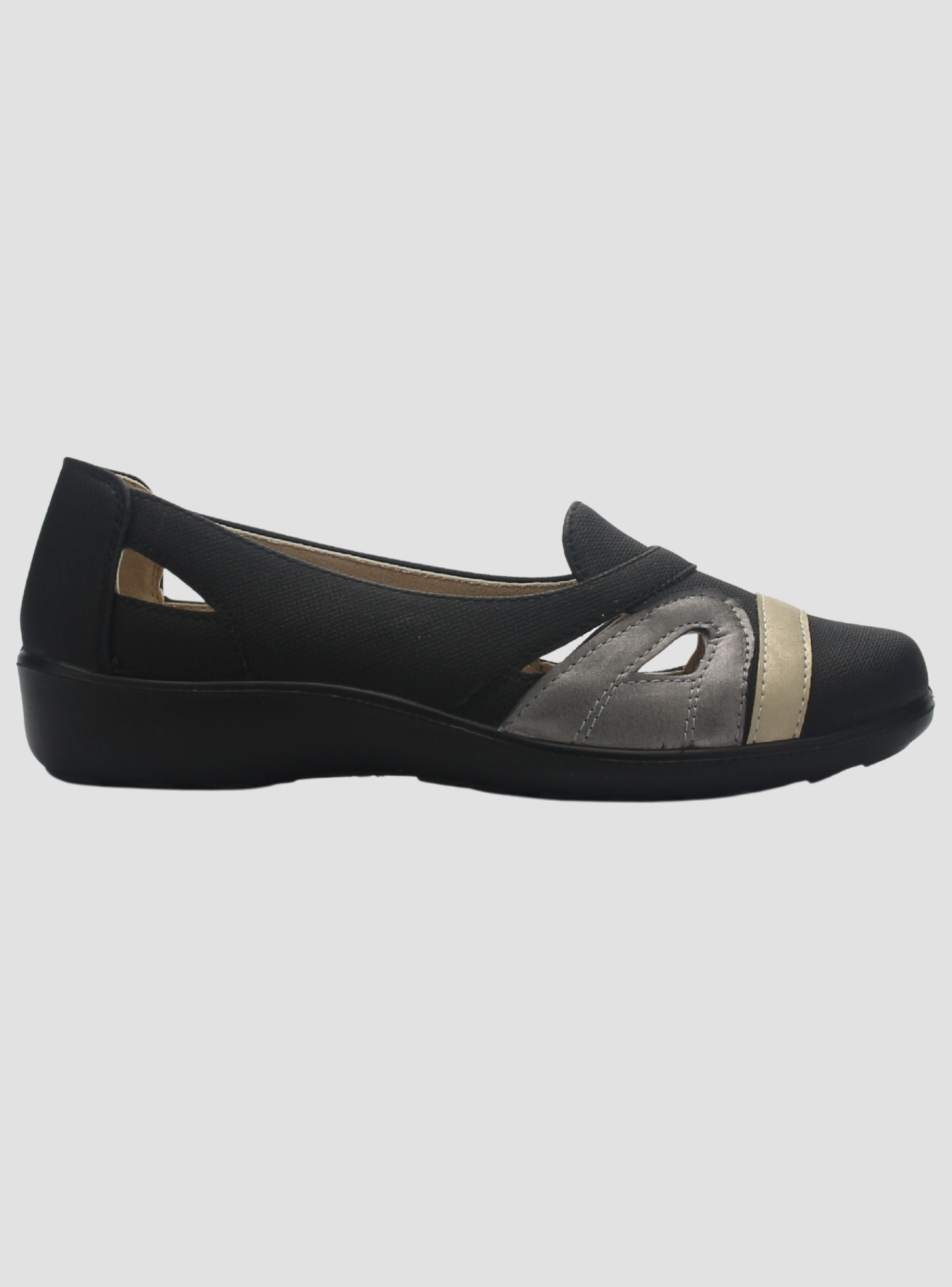 Zapato de Mujer de color Negro/Dorado Casual Chalada Deco-12-0