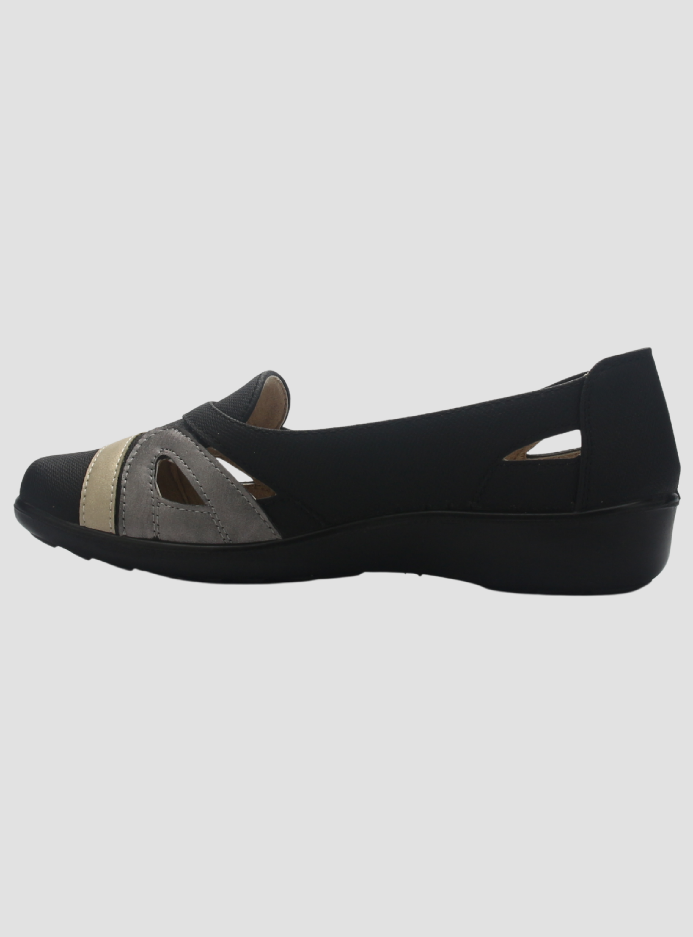 Zapato de Mujer de color Negro/Dorado Casual Chalada Deco-12-1