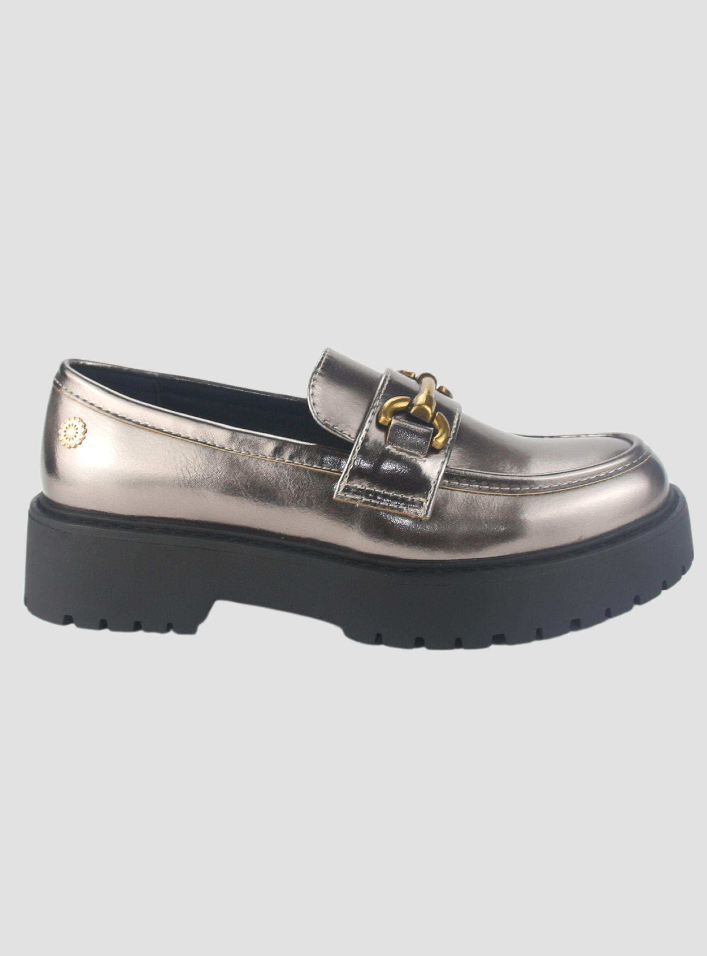 Mocasin Chalada Mujer Lenin-4 Plateado Casual-0