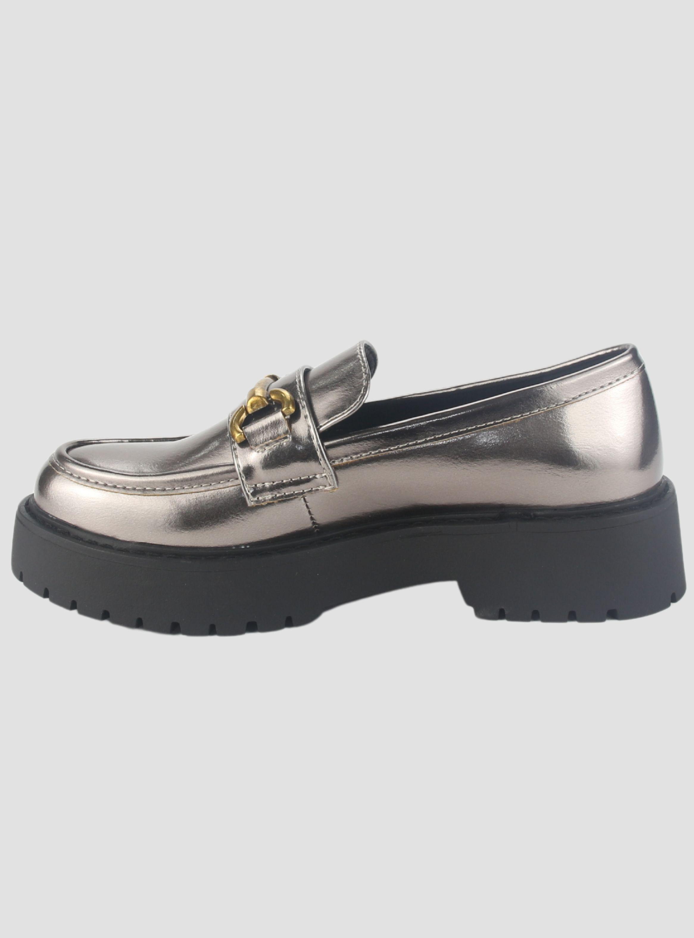 Mocasin Chalada Mujer Lenin-4 Plateado Casual-1