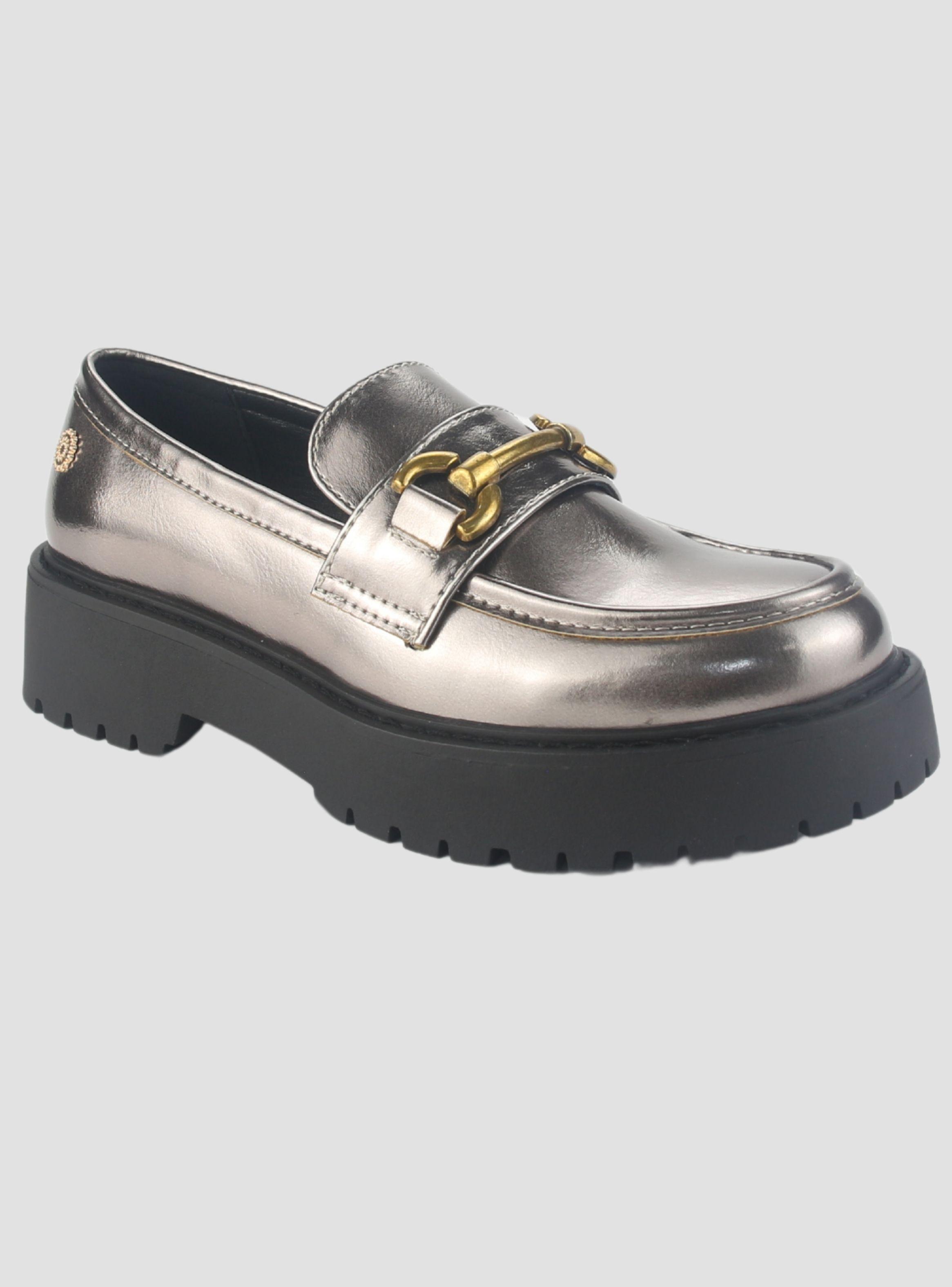 Mocasin Chalada Mujer Lenin-4 Plateado Casual-2