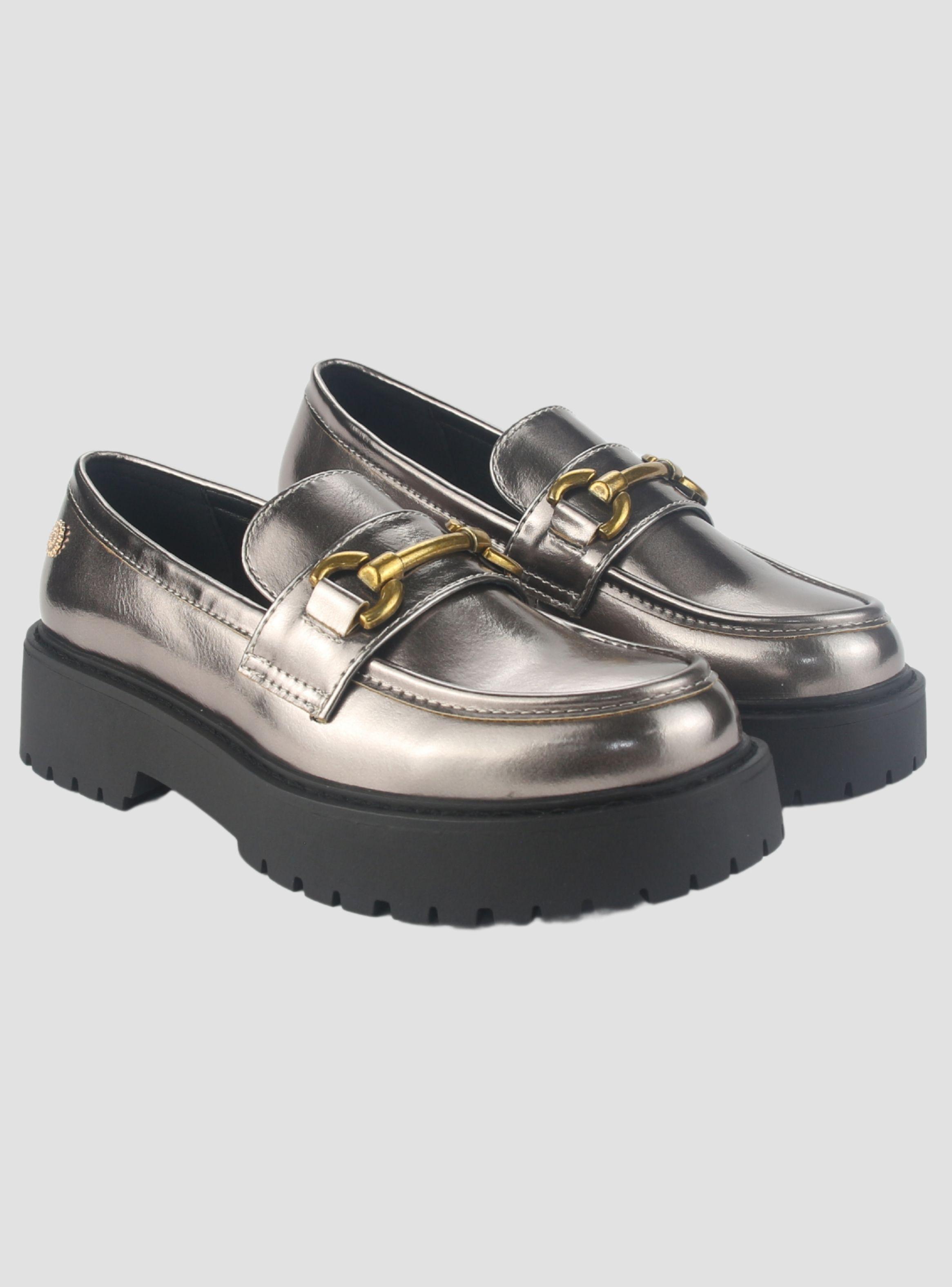Mocasin Chalada Mujer Lenin-4 Plateado Casual-4