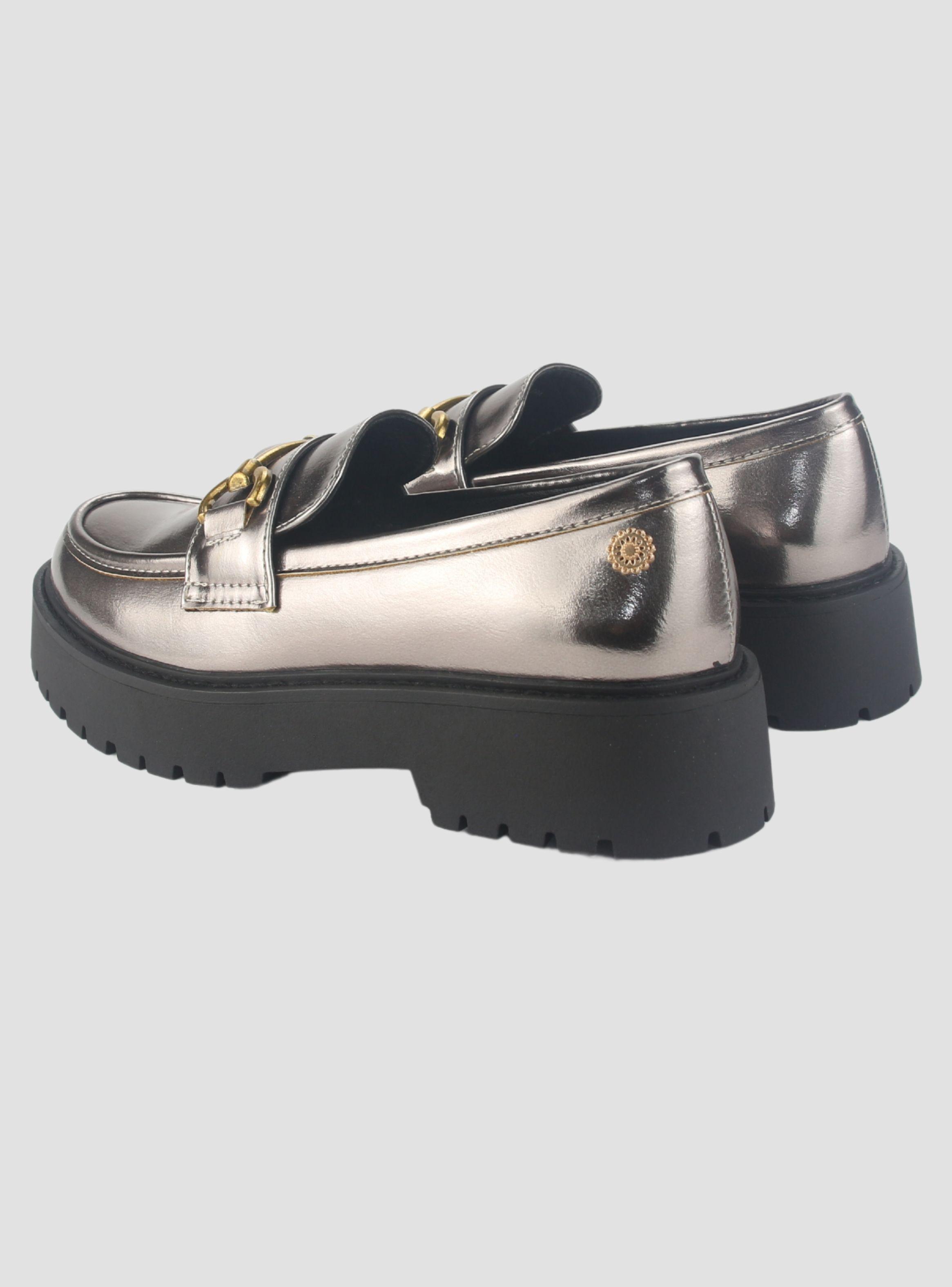 Mocasin Chalada Mujer Lenin-4 Plateado Casual-5