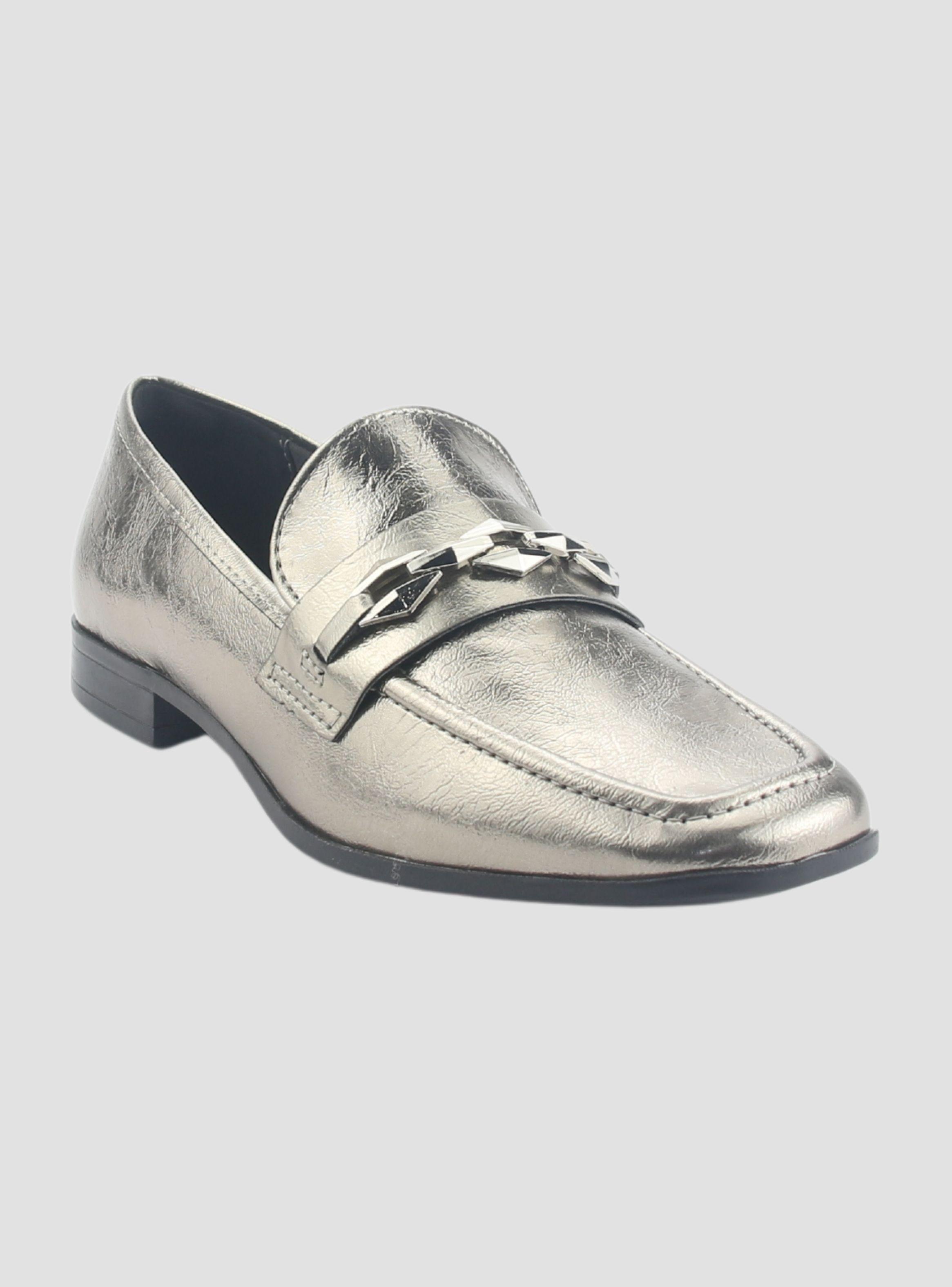 Mocasin Via Marte Mujer 075-007-01 Plateado Casual-2