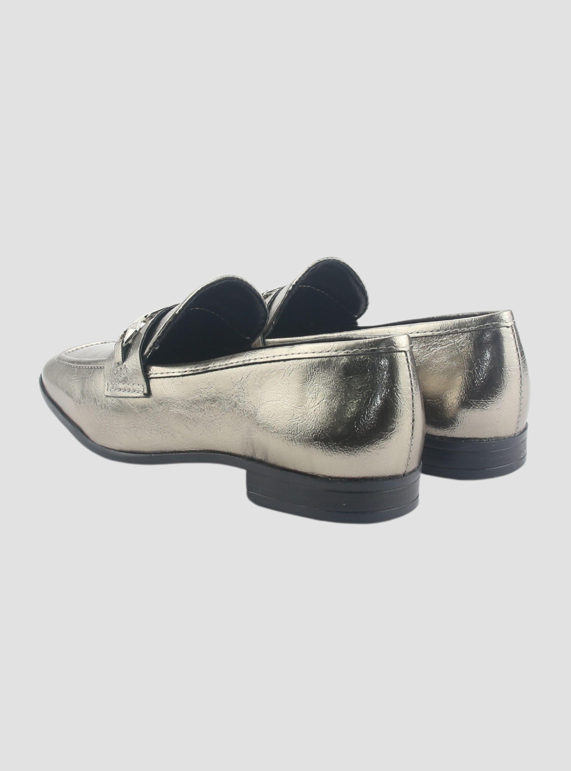 Mocasin Via Marte Mujer 075-007-01 Plateado Casual-5