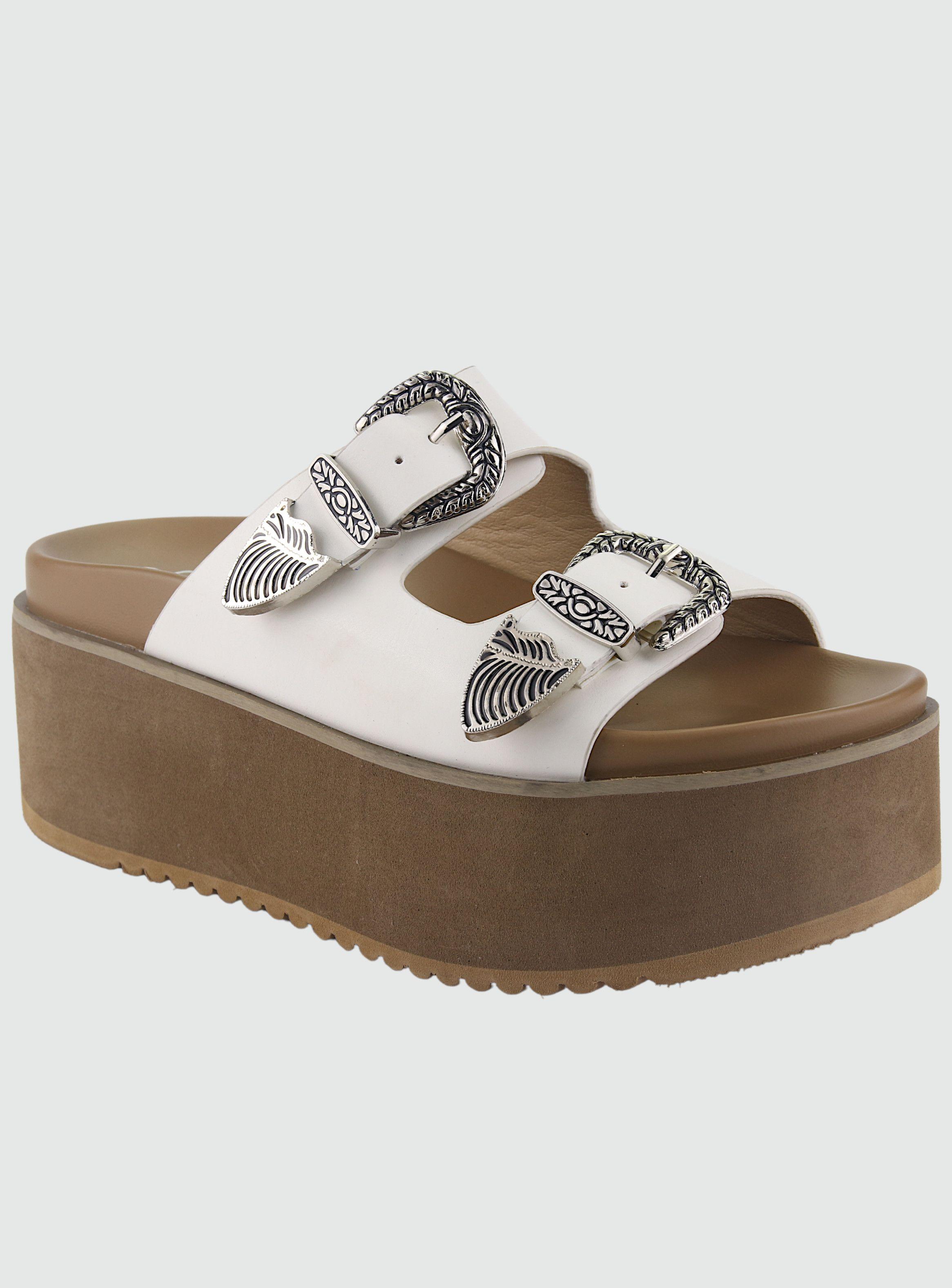 Sandalia Chalada Mujer Viru-25 Blanco Plataforma-0