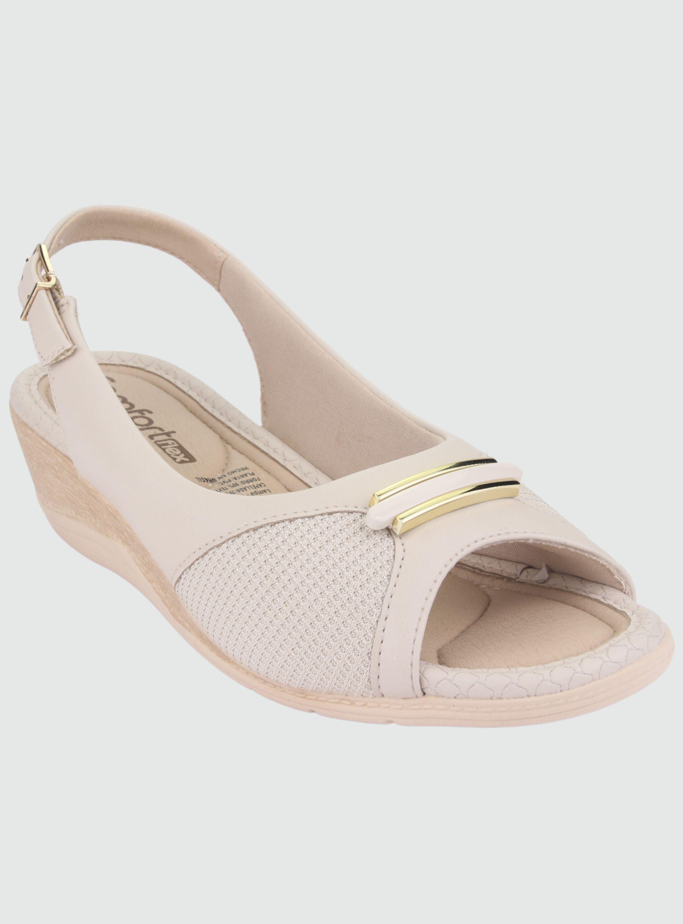Sandalia Comfortflex Mujer 2296403 Beige Moda-2