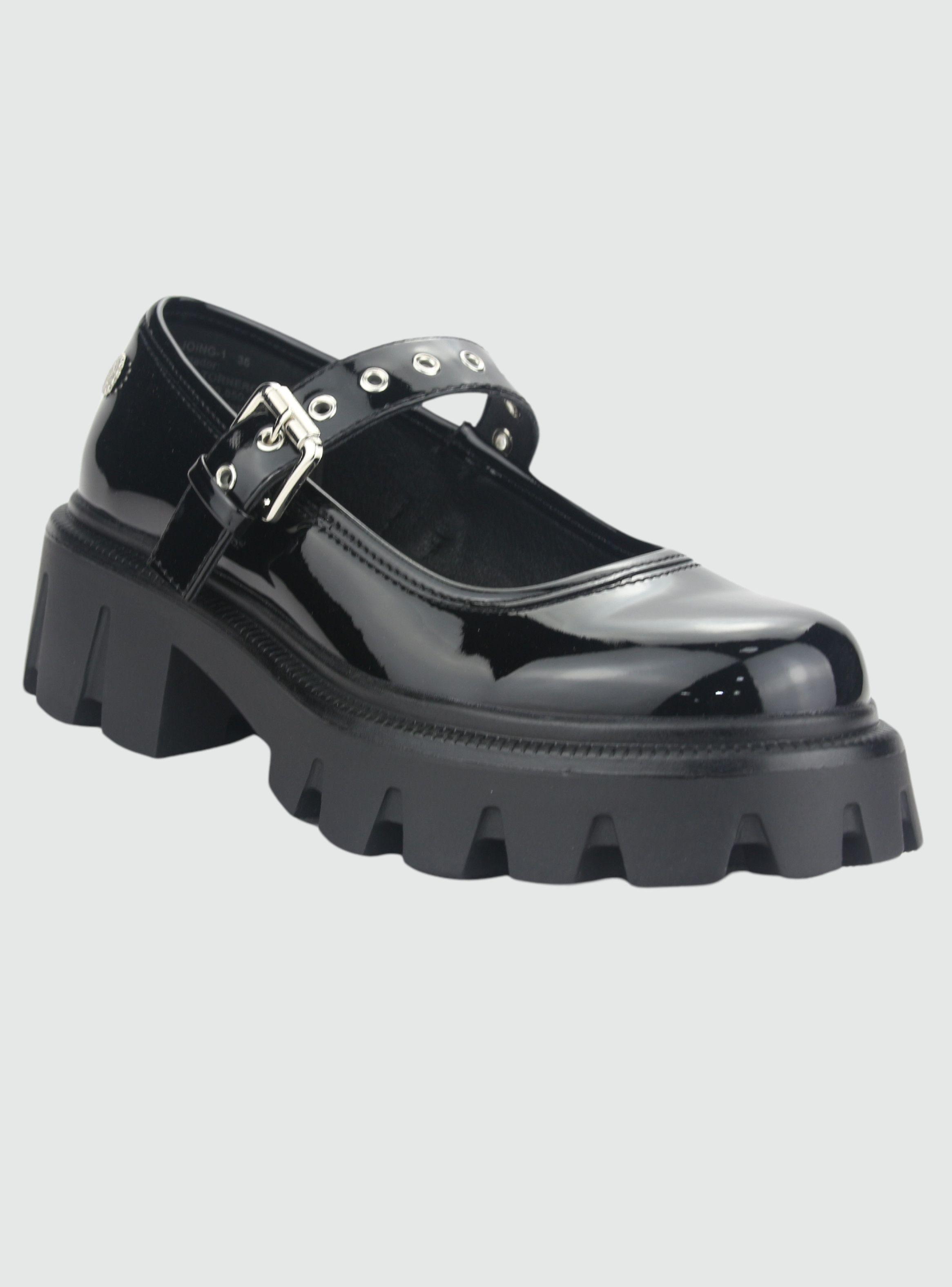 Zapato Chalada Mujer Joing-1 Negro Plataforma-2