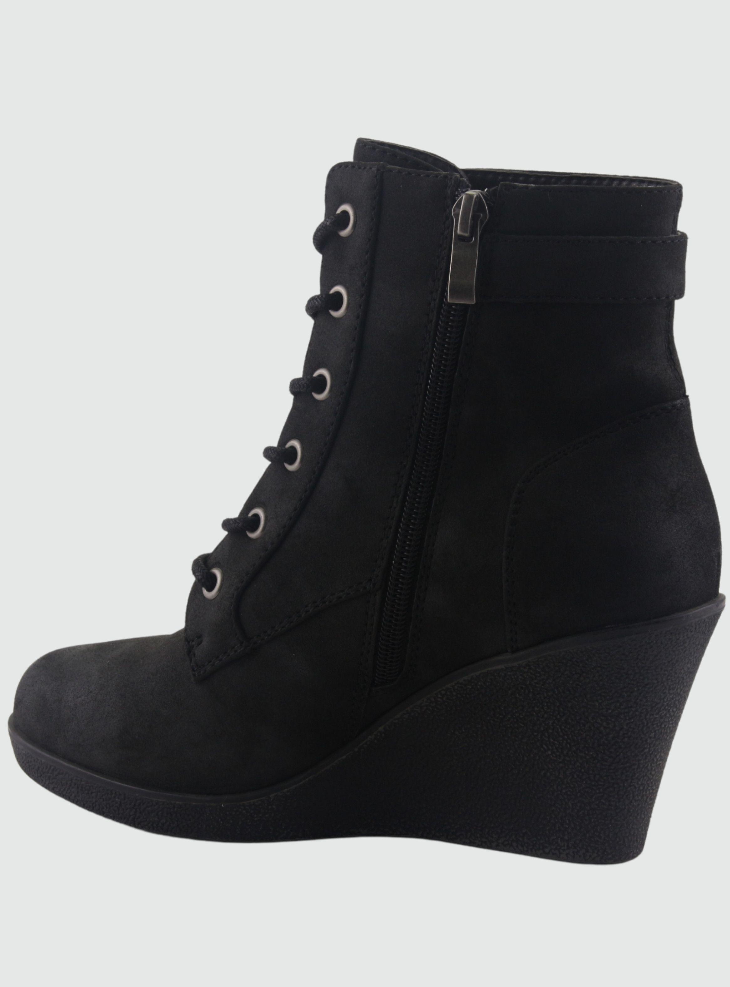 Botin Chalada Mujer Wedge-44 Negro Casual-1