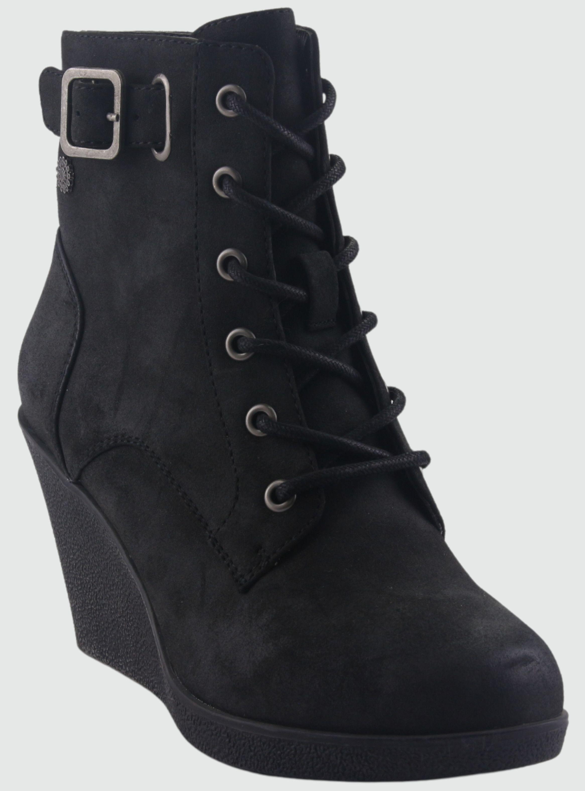 Botin Chalada Mujer Wedge-44 Negro Casual-2