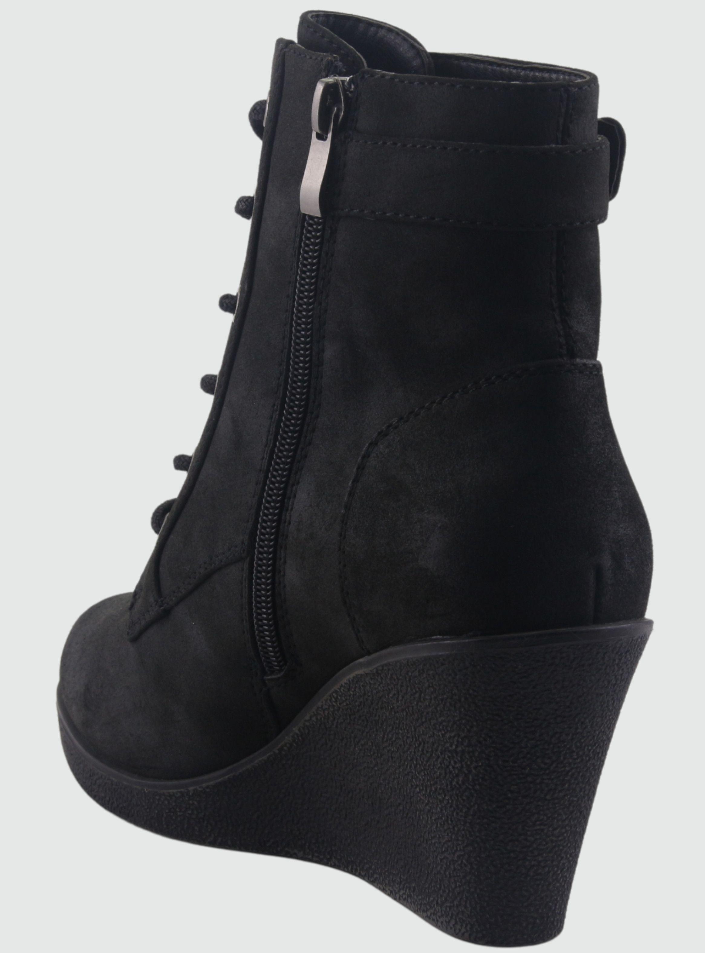 Botin Chalada Mujer Wedge-44 Negro Casual-3