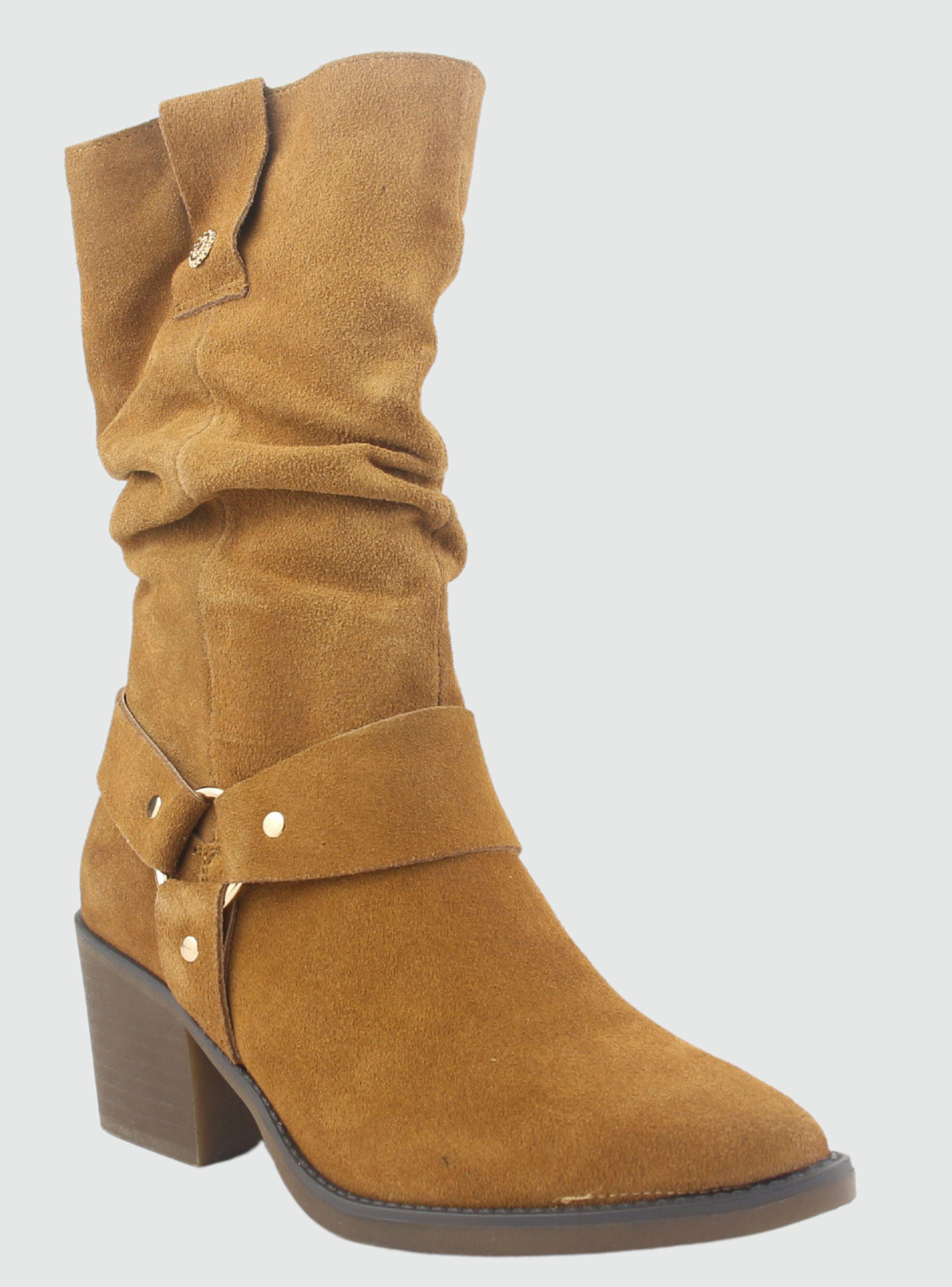 Bota de Cuero Mujer Casual Café Reno-2
