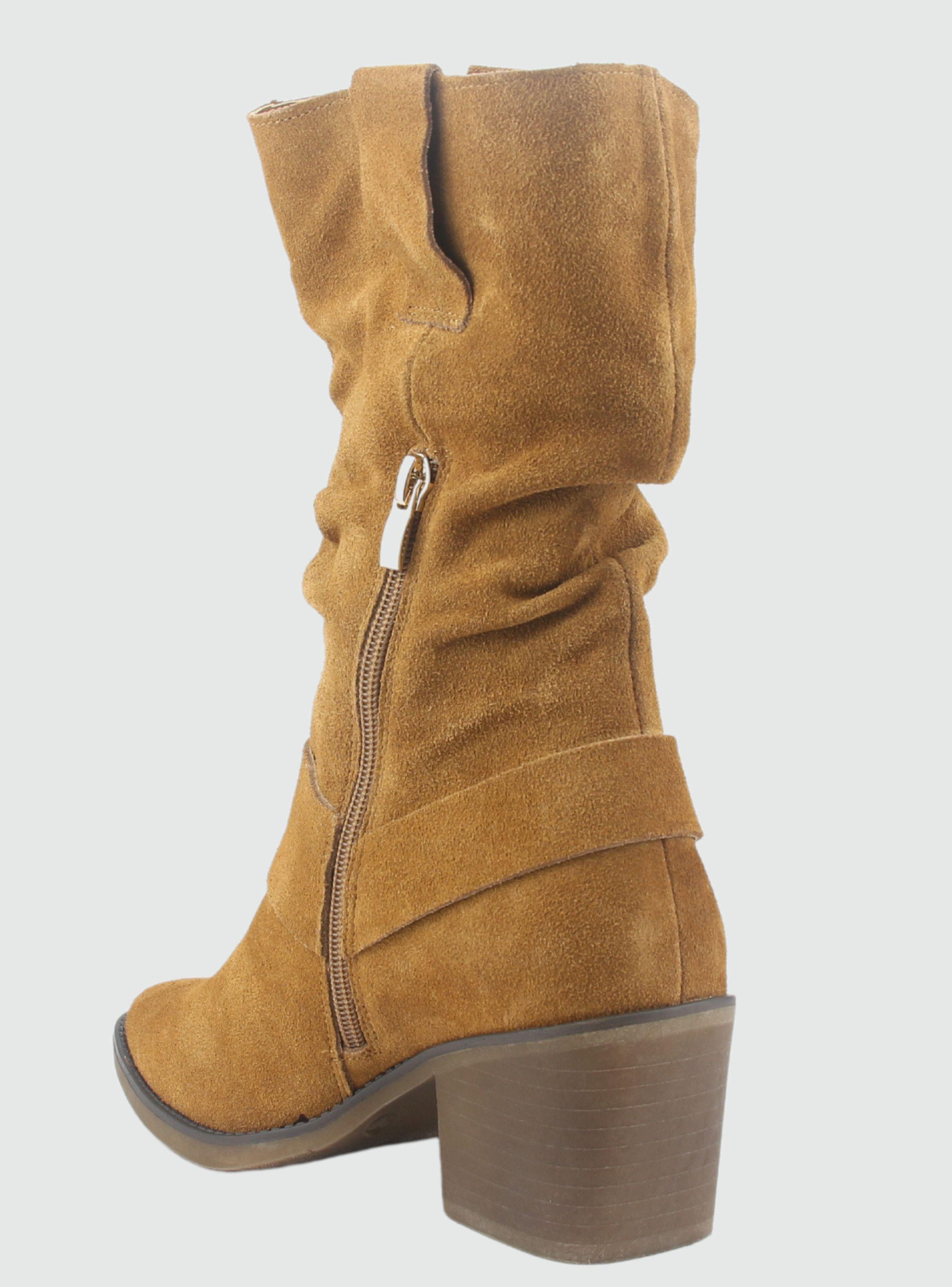 Bota de Cuero Mujer Casual Café Reno-3